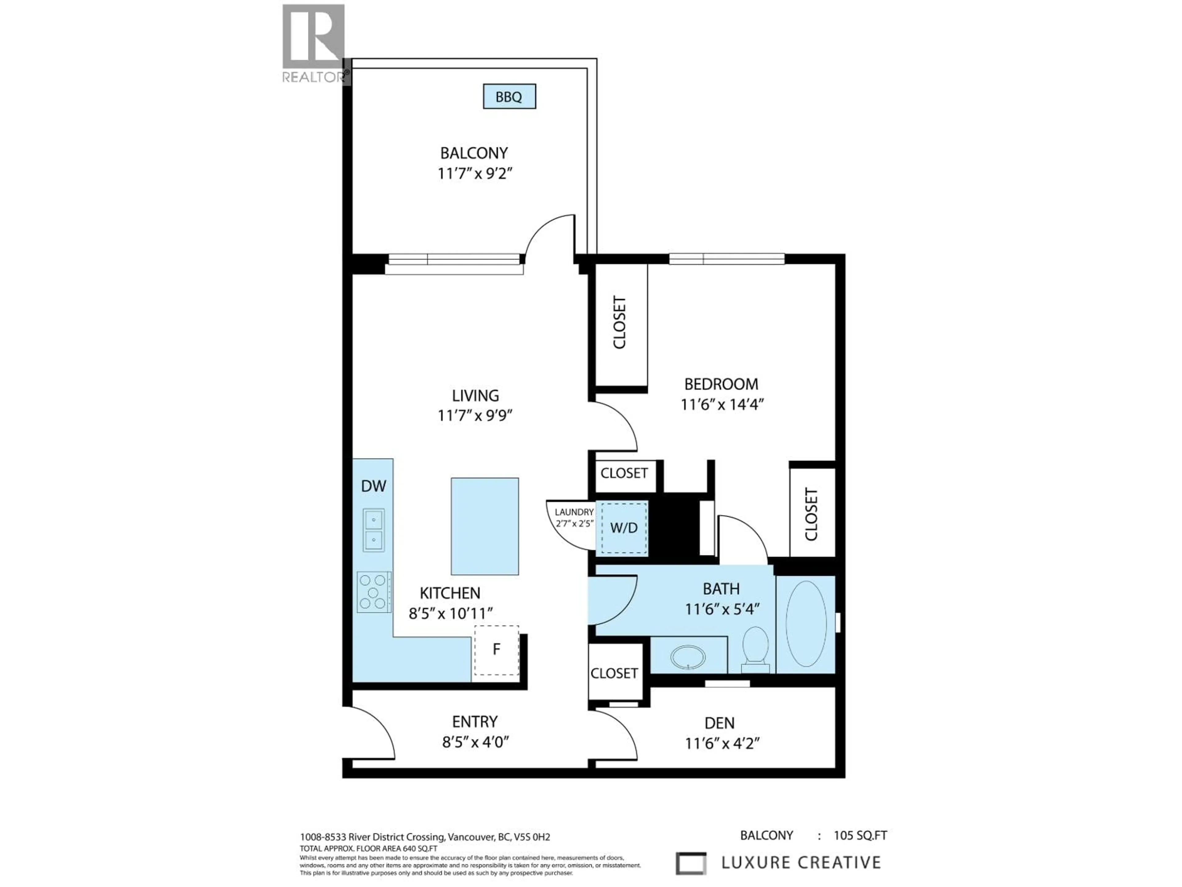 Floor plan for 1008 - 8533 RIVER DISTRICT CROSSING, Vancouver British Columbia V5S0H2