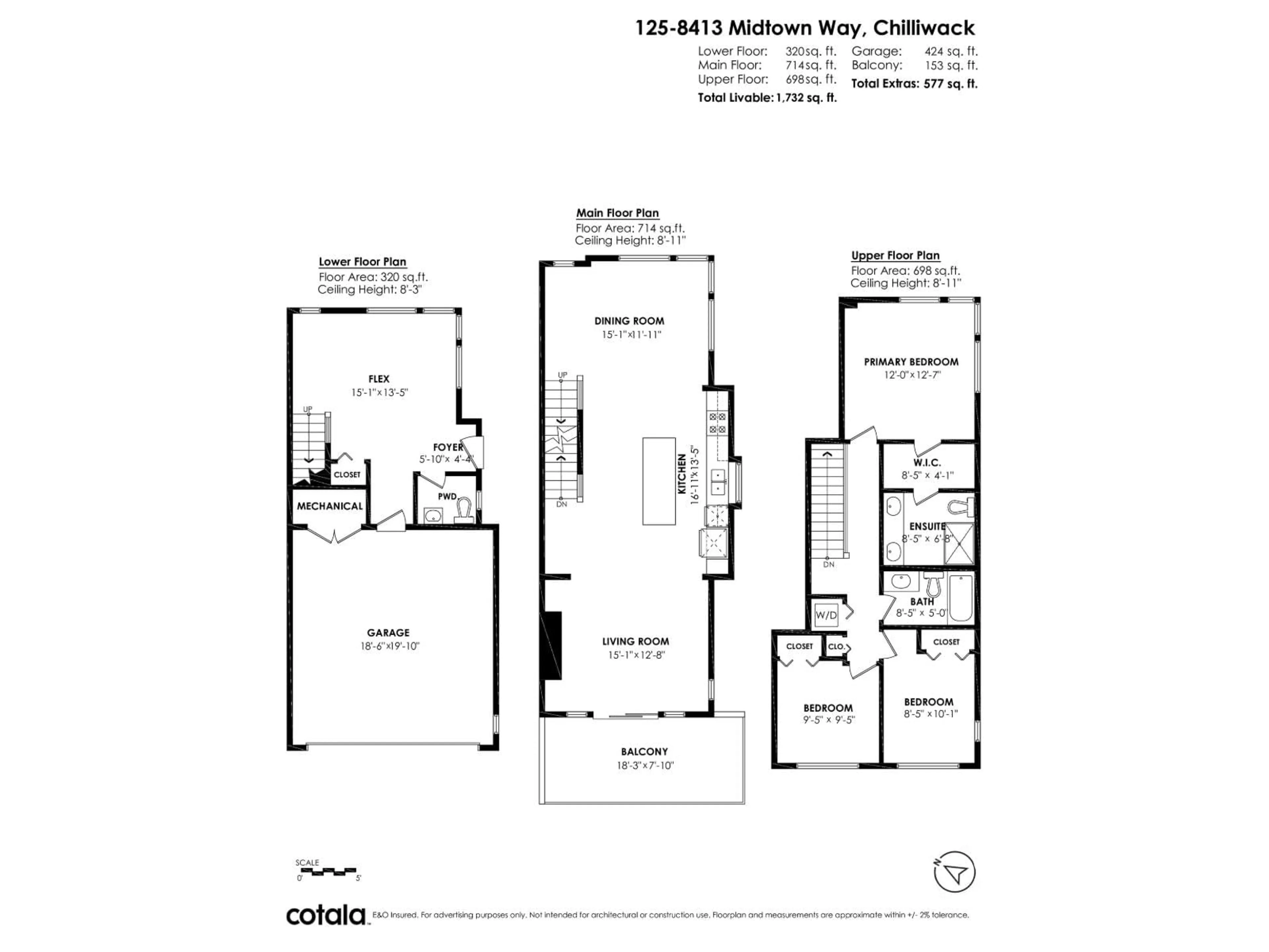 Floor plan for 125 - 8413 MIDTOWN WAY, Chilliwack British Columbia V2P0G7