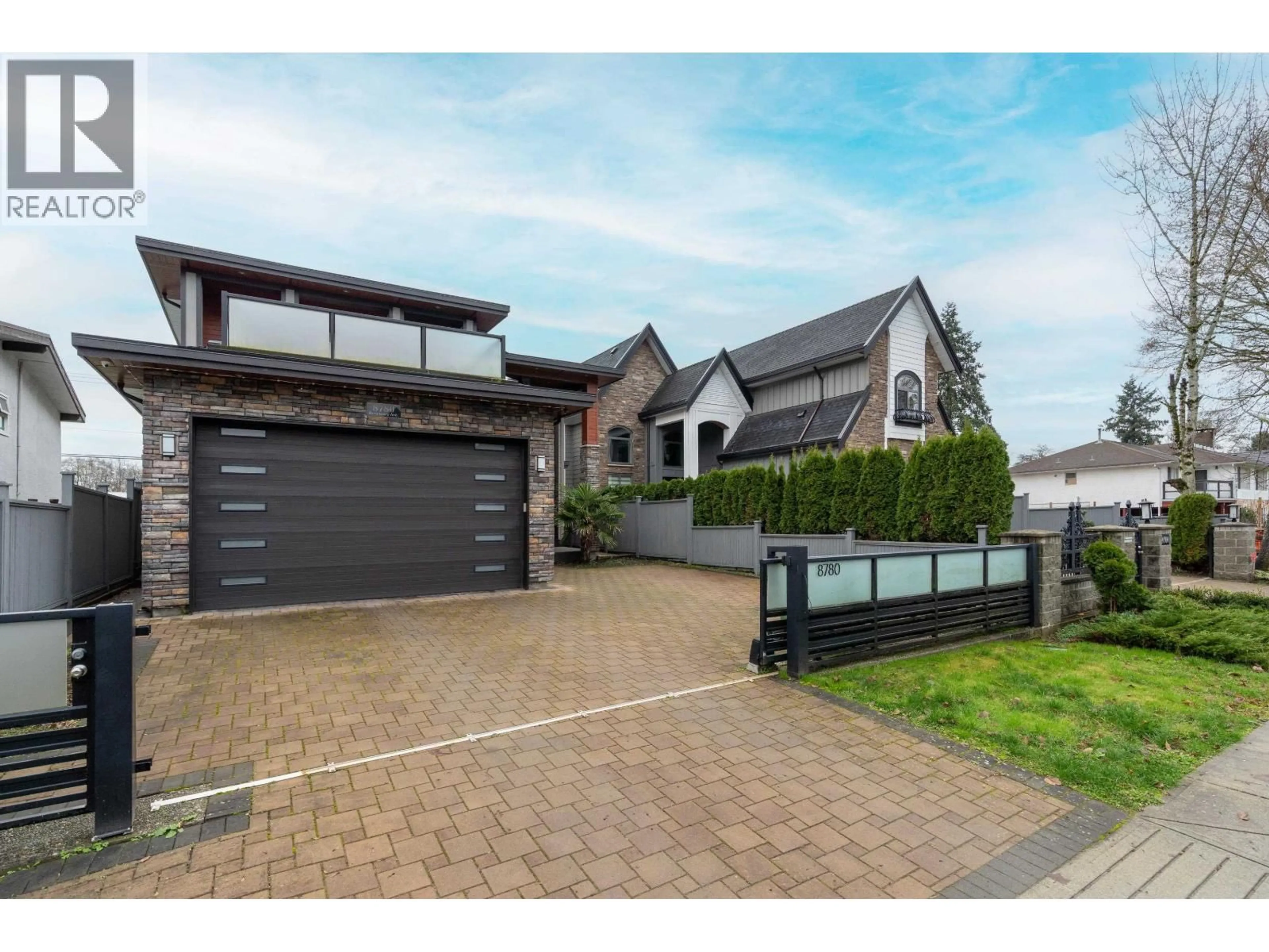 A pic from outside/outdoor area/front of a property/back of a property/a pic from drone, street for 8780 ROSEMARY AVENUE, Richmond British Columbia V7A2K9