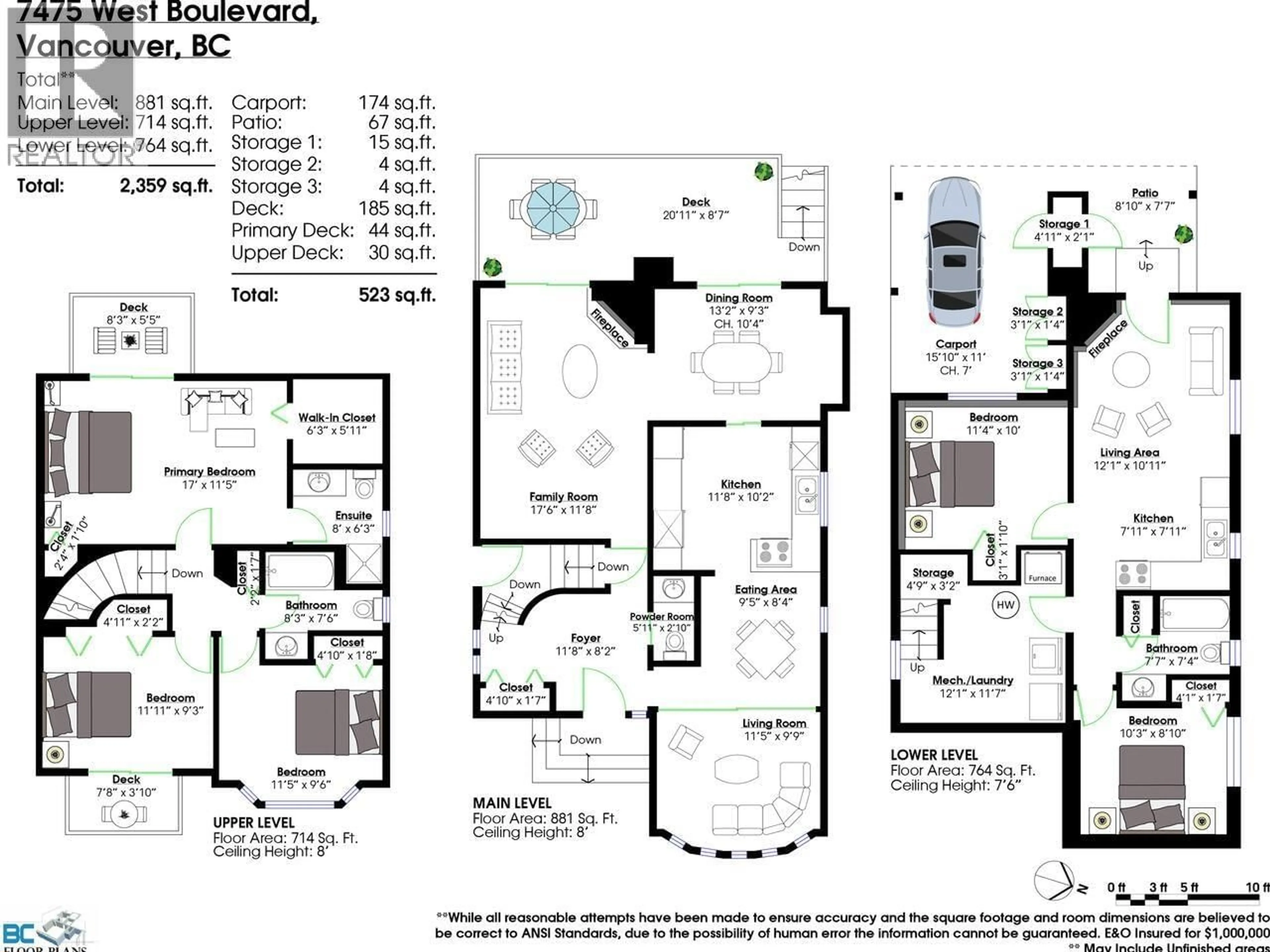 Floor plan for 7475 WEST BOULEVARD, Vancouver British Columbia V6P5S2