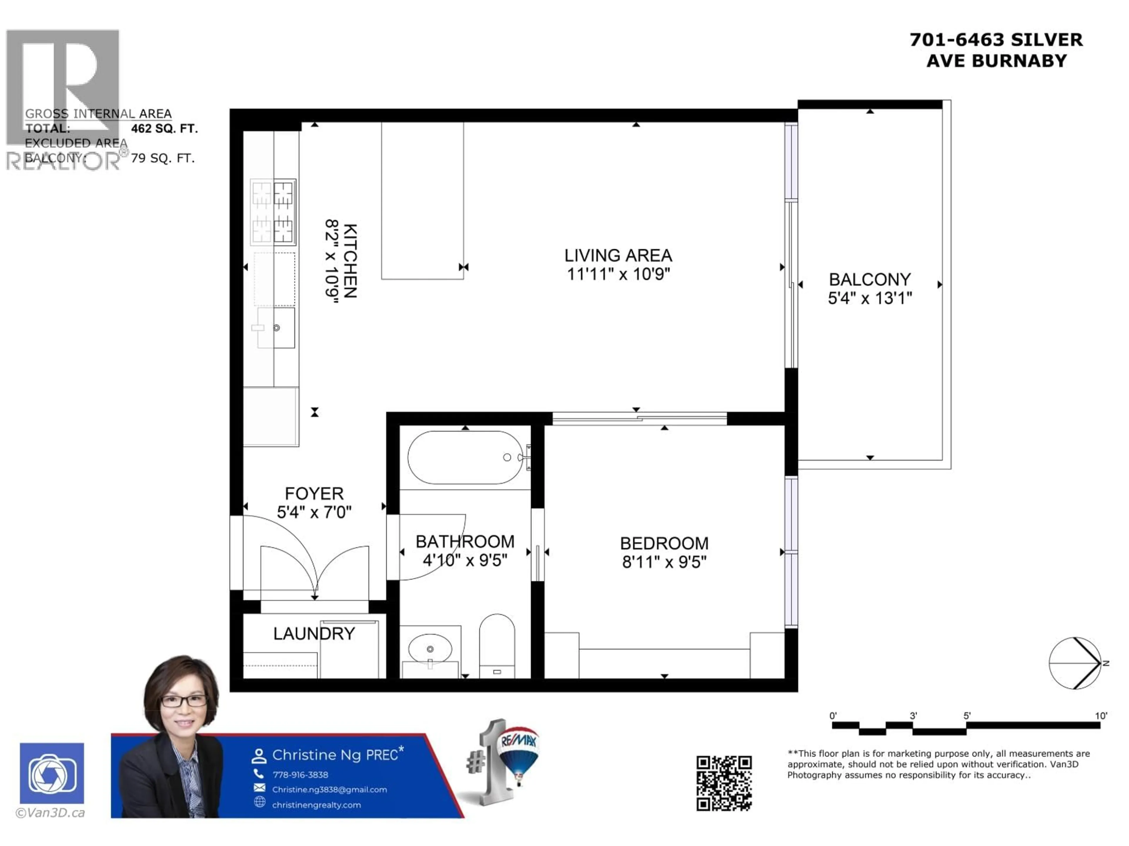 Floor plan for 701 - 6463 SILVER AVENUE, Burnaby British Columbia V5H0K4