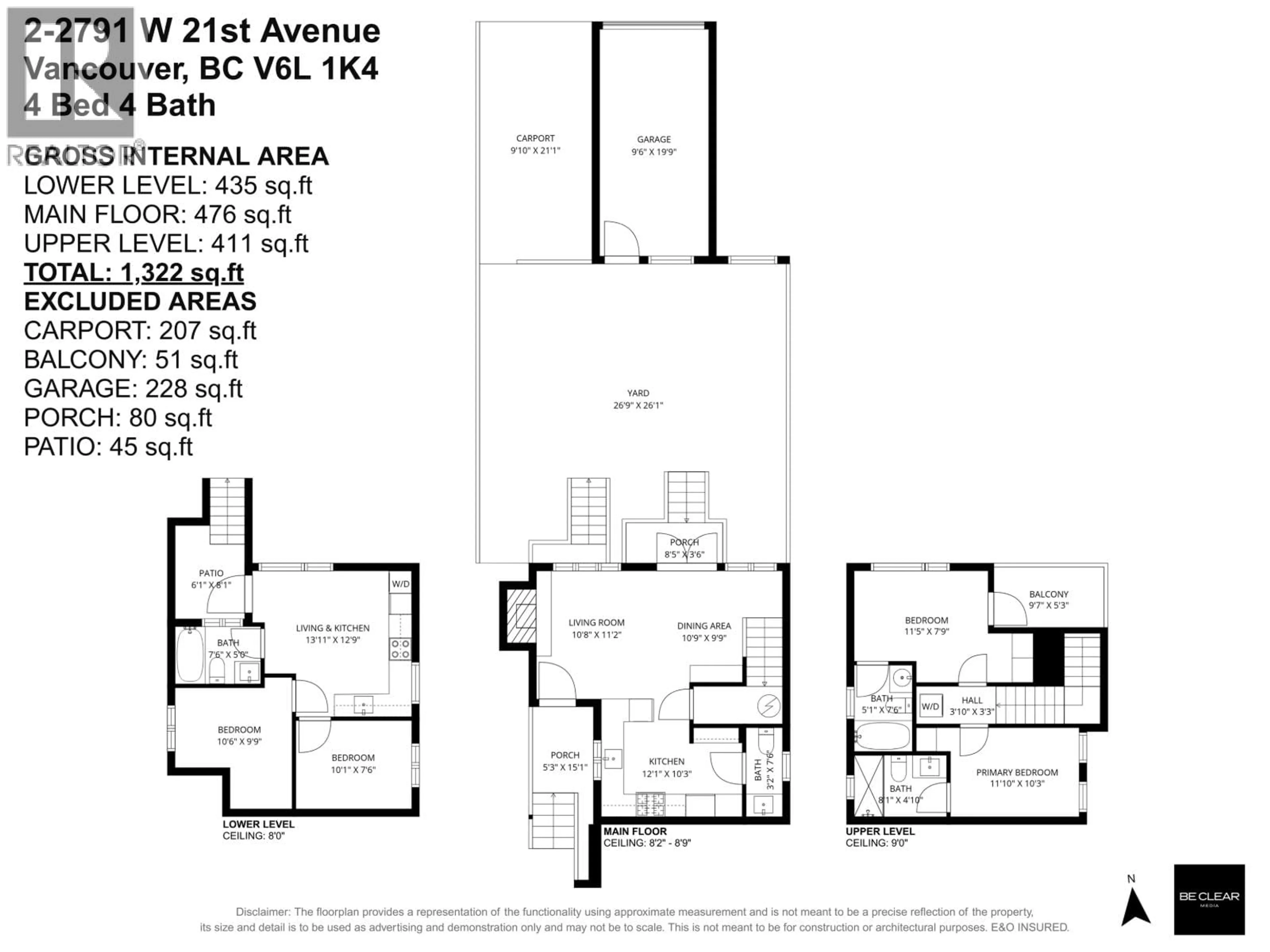 Floor plan for 2 - 2791 21ST AVENUE, Vancouver British Columbia V6L1K4