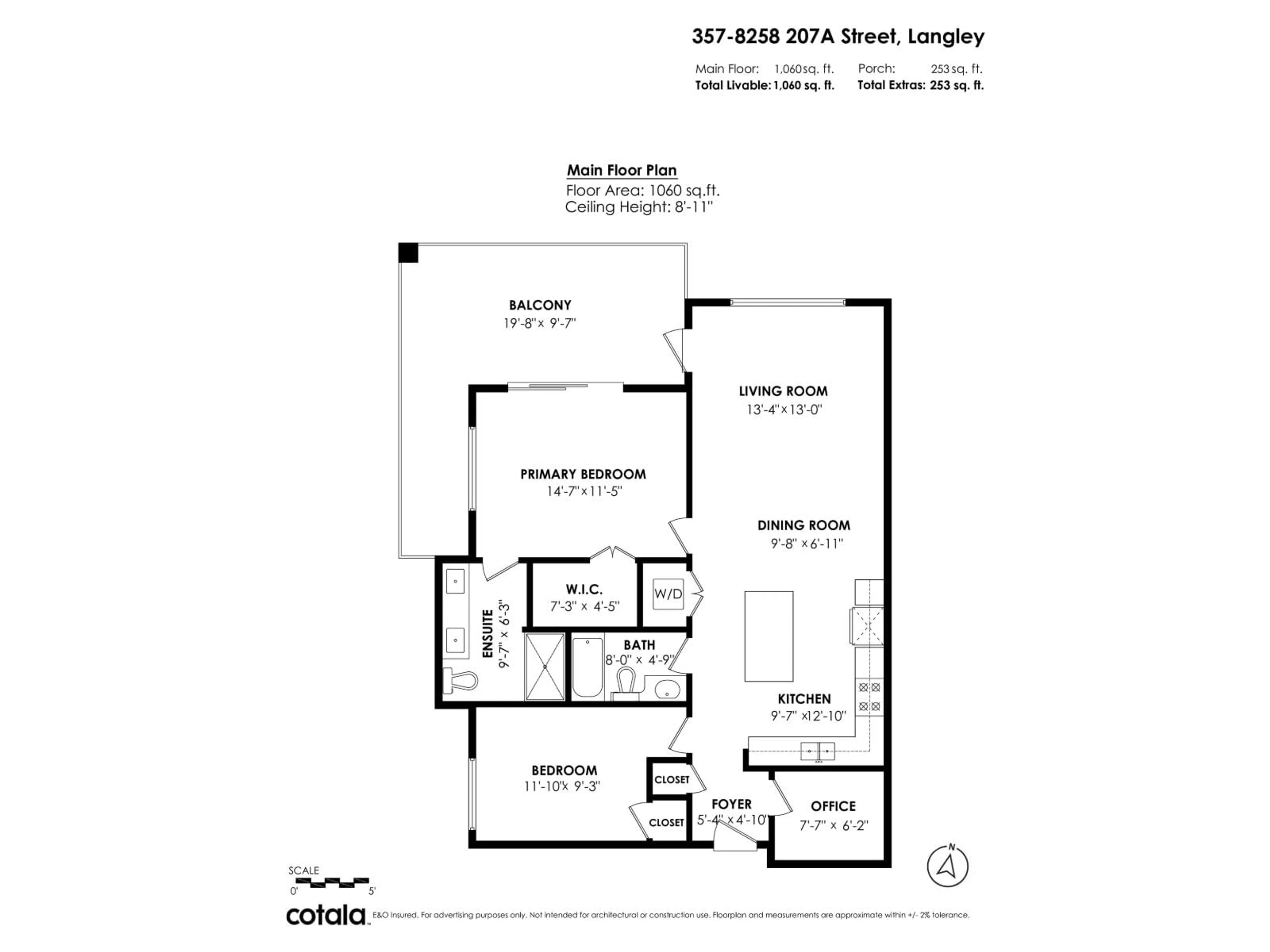 Floor plan for 357 - 8258 207A STREET, Langley British Columbia V2Y0N4