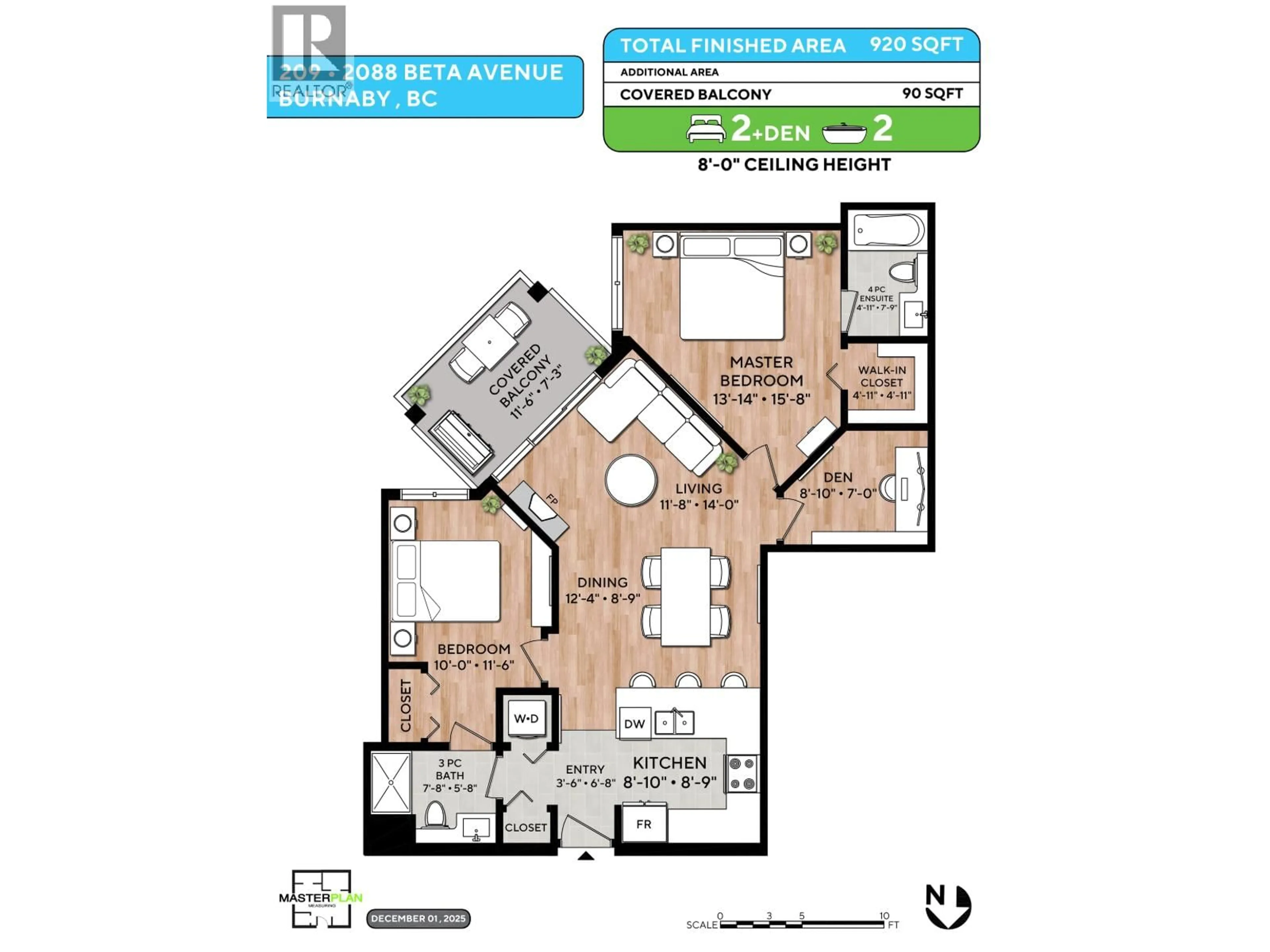 Floor plan for 209 - 2088 BETA AVENUE, Burnaby British Columbia V5C0C8