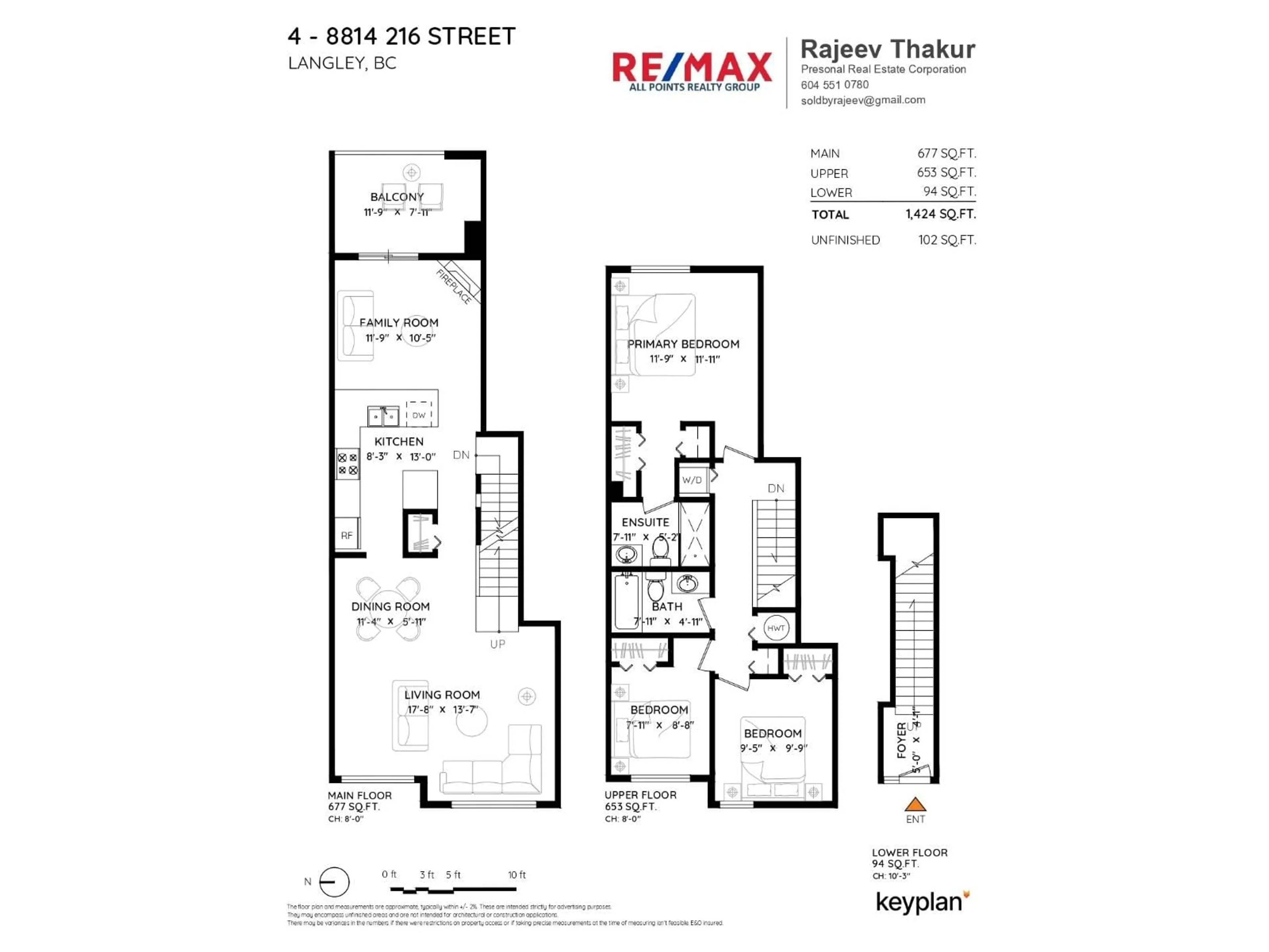 Floor plan for 4 - 8814 216 STREET, Langley British Columbia V1M2Z6