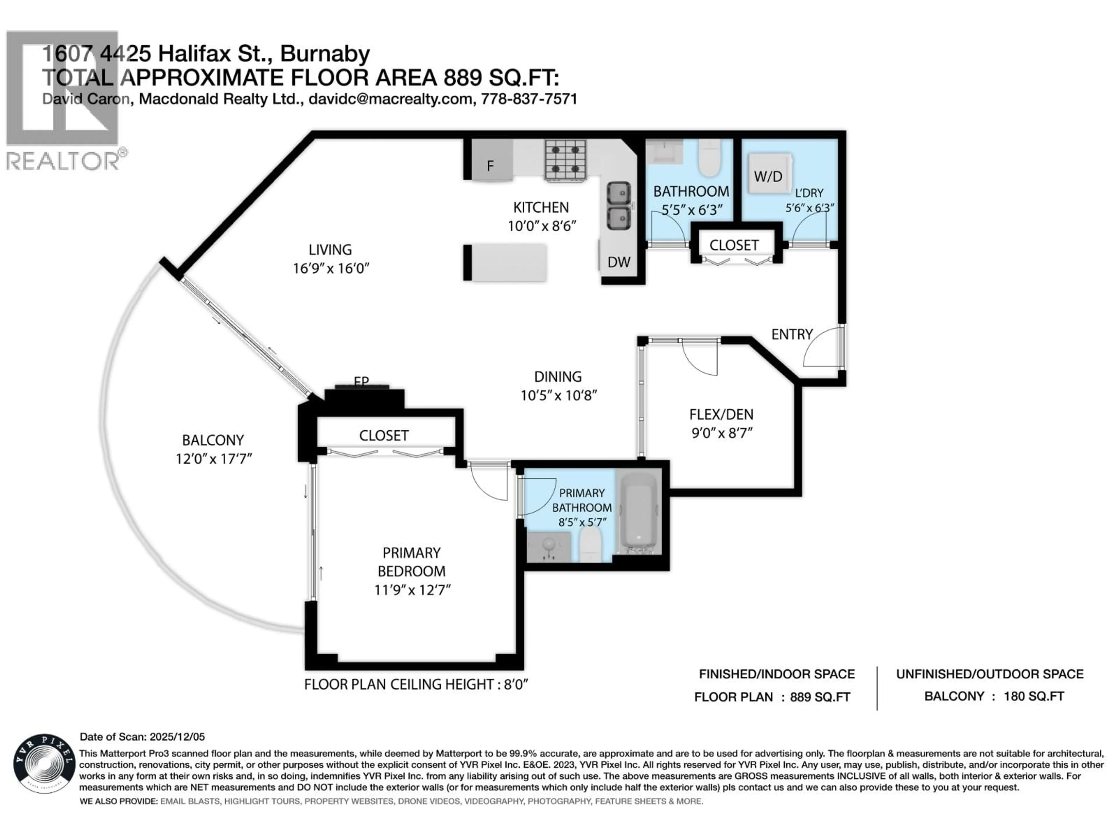 Floor plan for 1607 - 4425 HALIFAX STREET, Burnaby British Columbia V5C6P2