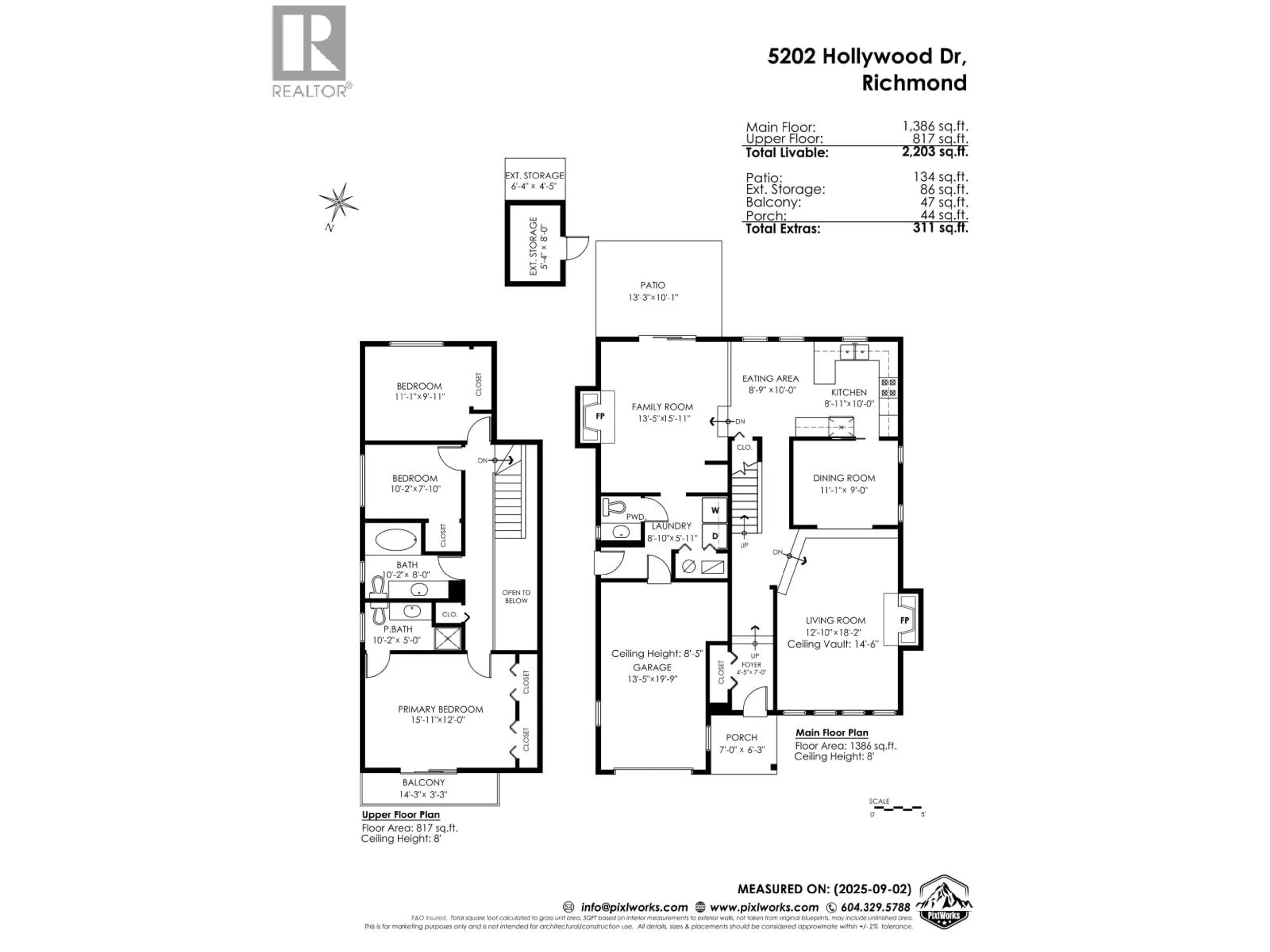 Floor plan for 5202 HOLLYWOOD DRIVE, Richmond British Columbia V7E4V4