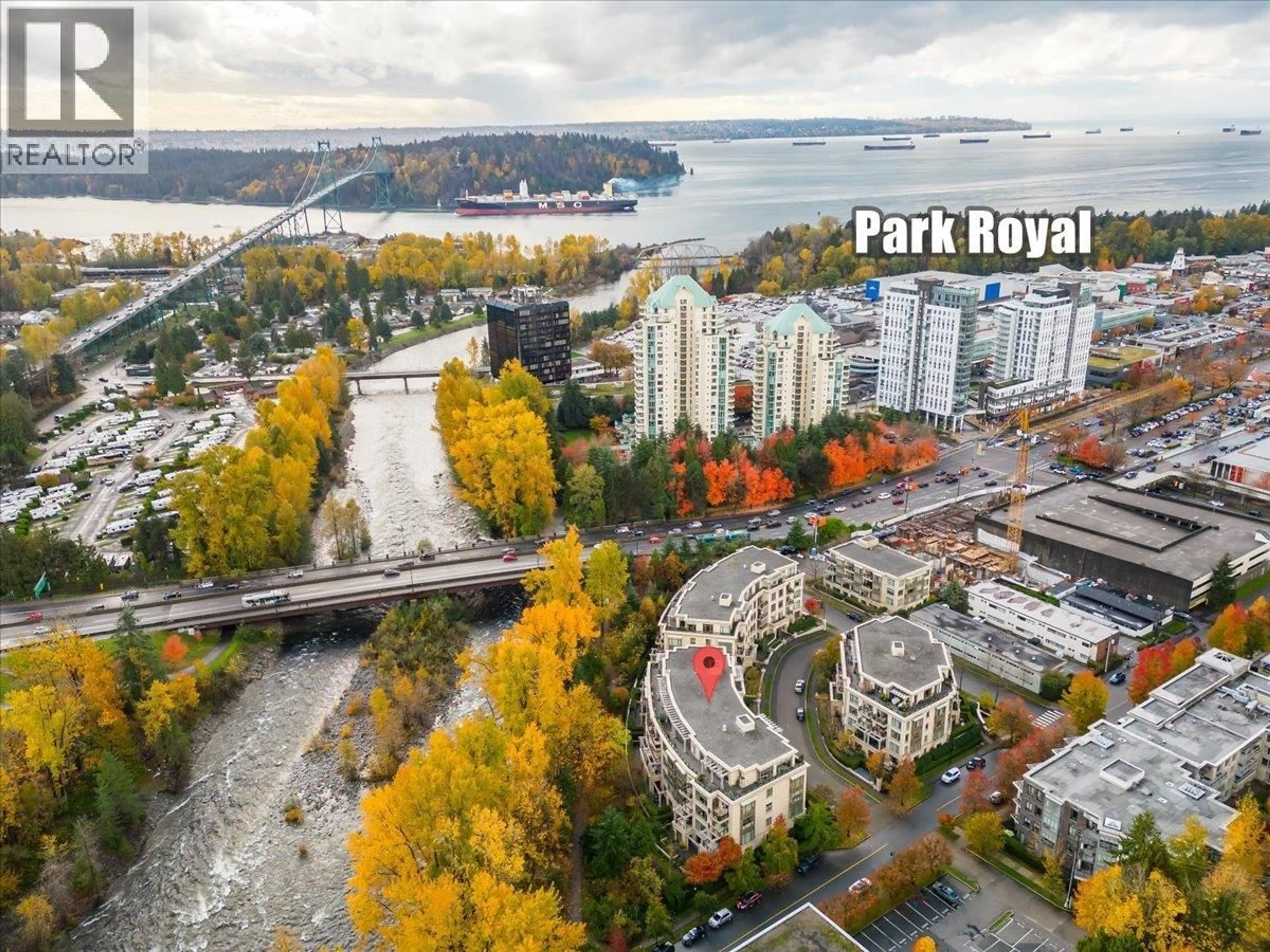 A pic from outside/outdoor area/front of a property/back of a property/a pic from drone, water/lake/river/ocean view for 401 - 508 WATERS EDGE CRESCENT, West Vancouver British Columbia V7T0A2