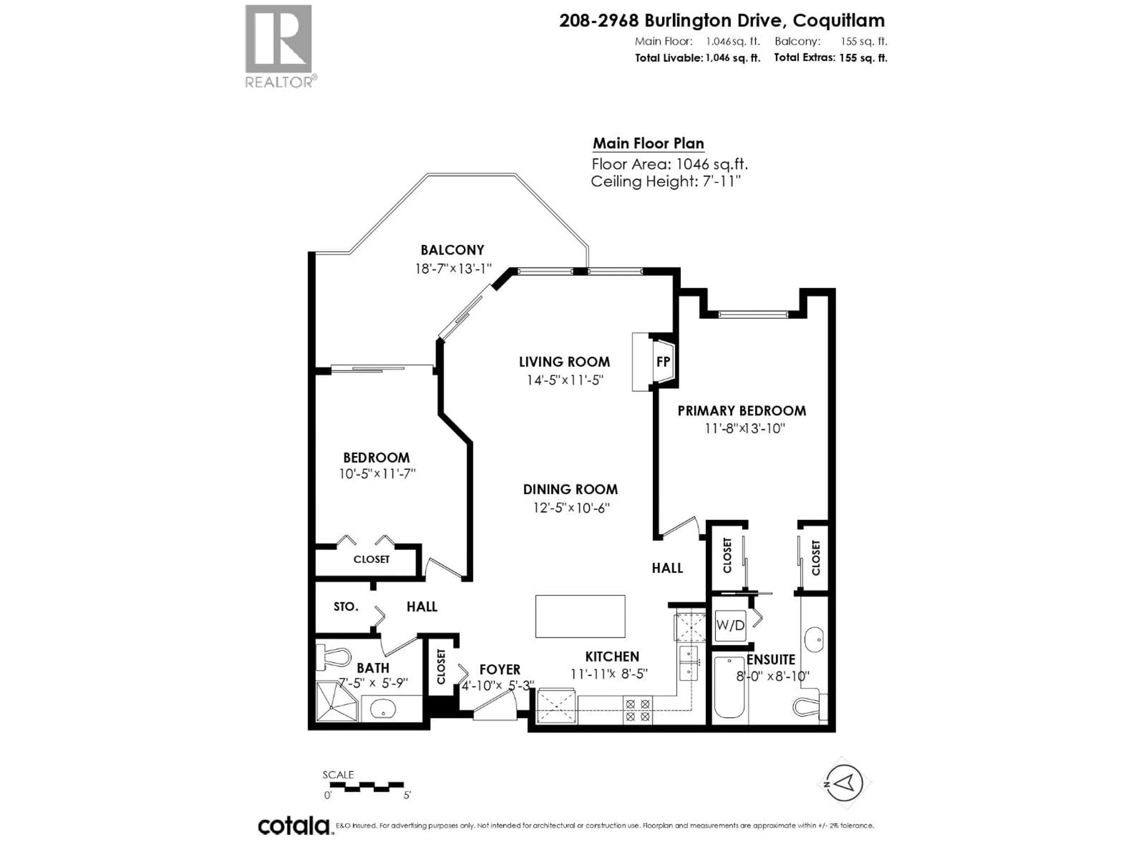 Floor plan for 208 - 2968 BURLINGTON DRIVE, Coquitlam British Columbia V3B7N4