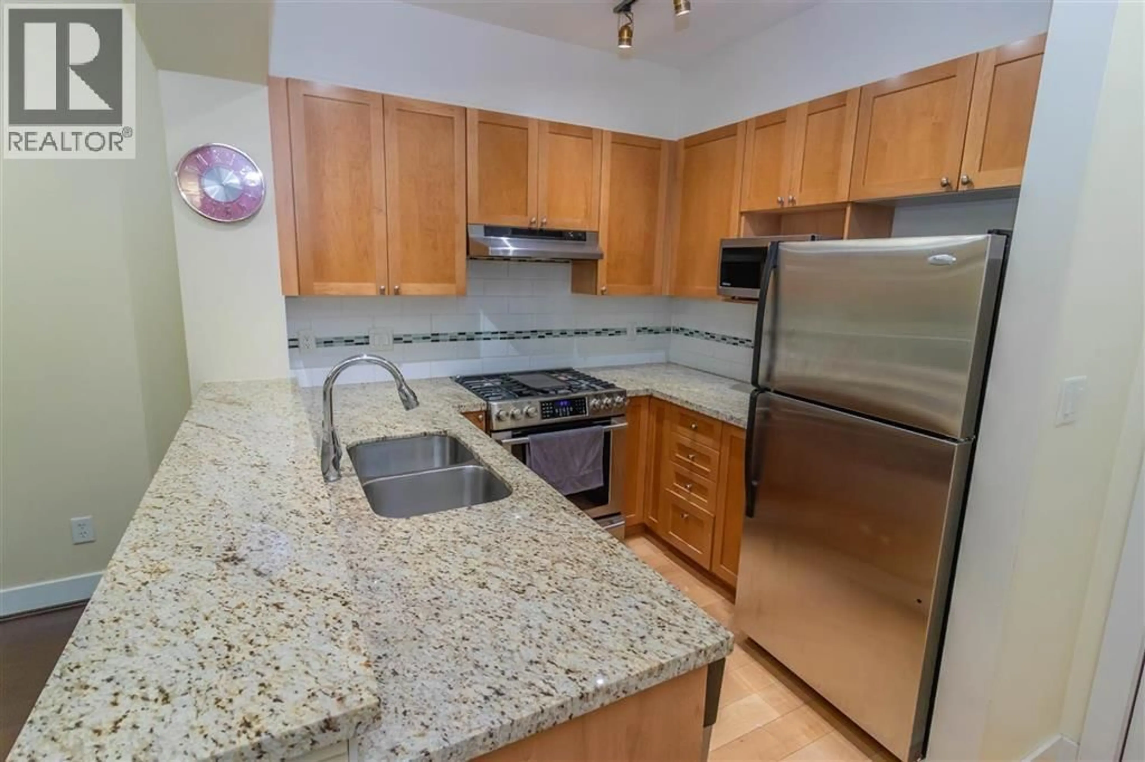 Standard kitchen, ceramic/tile floor for 208 - 2280 WESBROOK MALL, Vancouver British Columbia V6T2K3