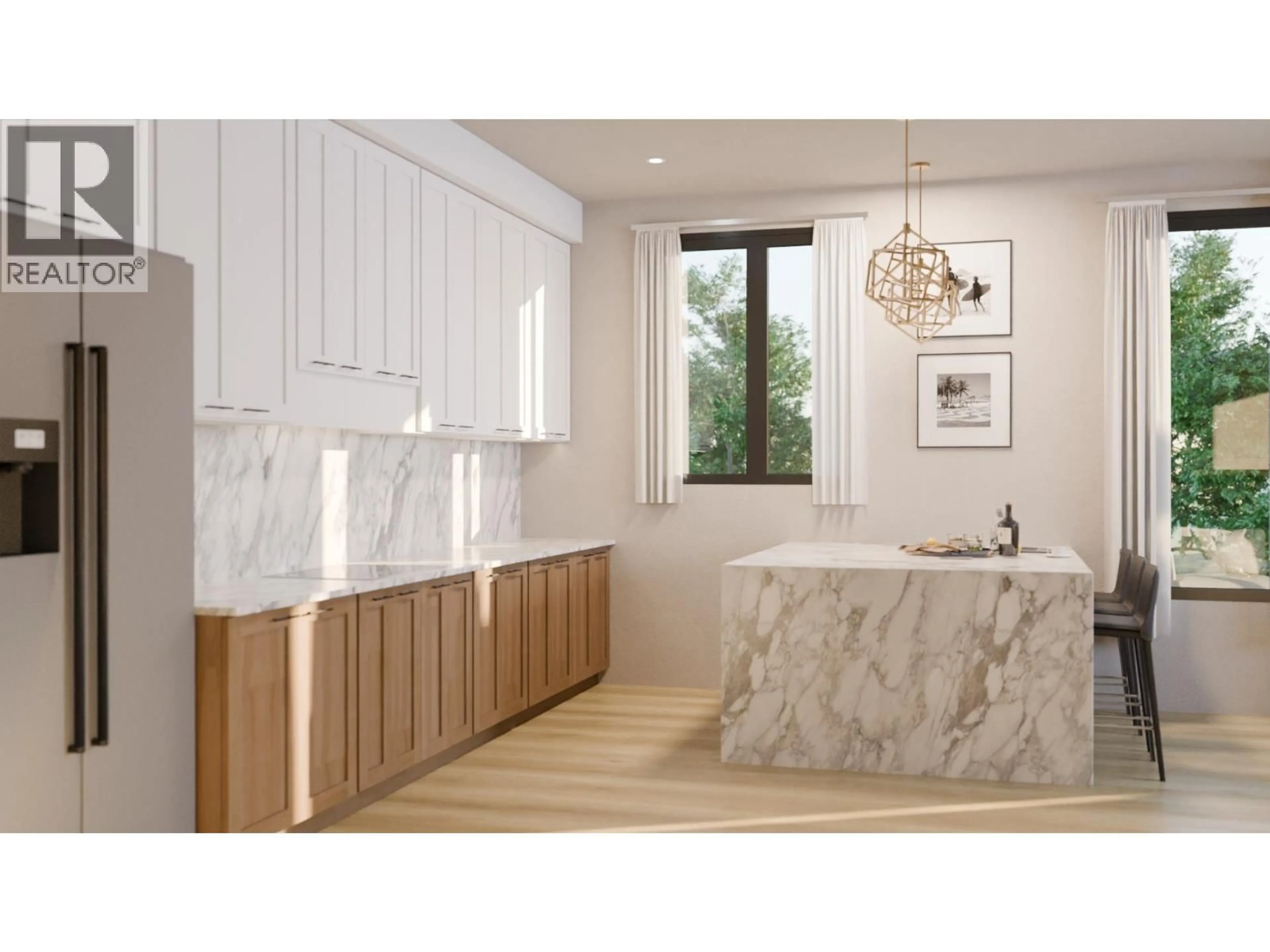 Contemporary kitchen, ceramic/tile floor for 1 - 4910 LAUREL STREET, Burnaby British Columbia V5G1M9