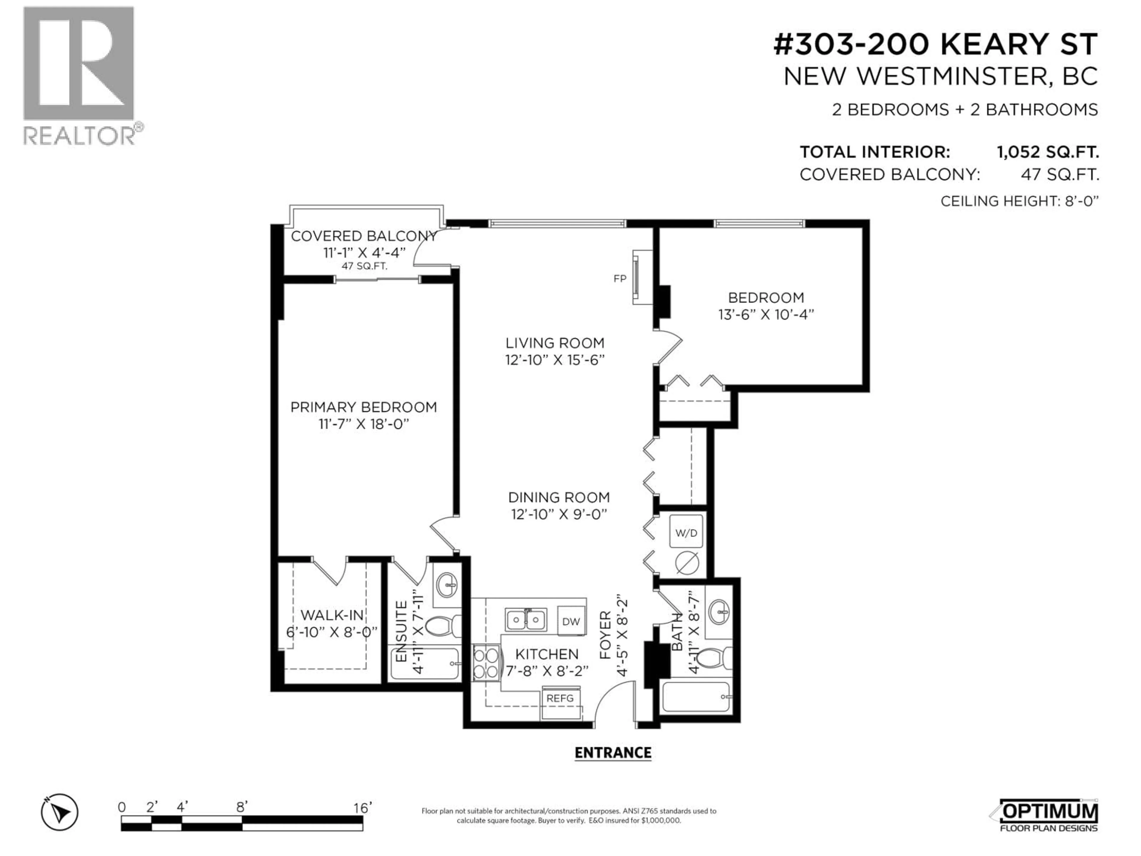 Floor plan for 303 - 200 KEARY STREET, New Westminster British Columbia V3L0A6
