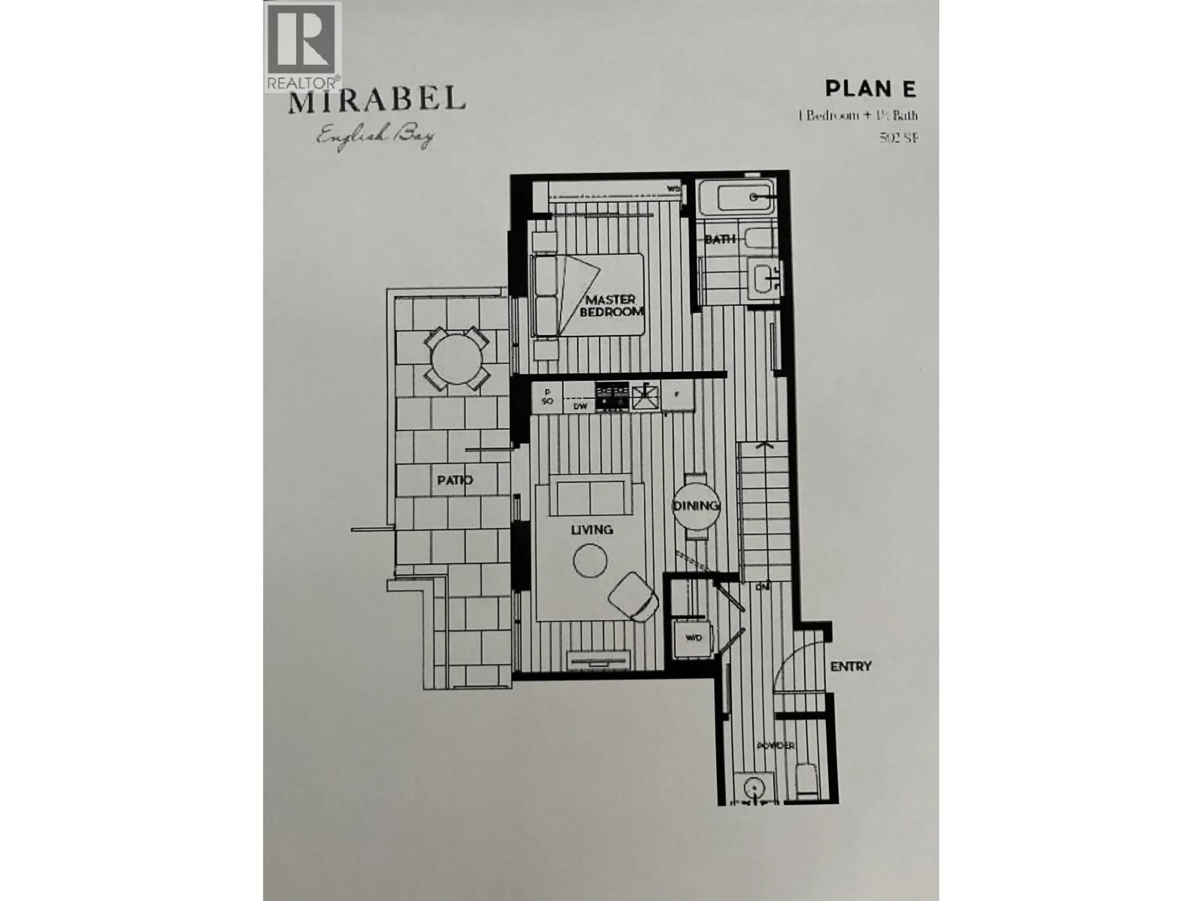 Floor plan for 506 - 1365 DAVIE STREET, Vancouver British Columbia V6E1N5