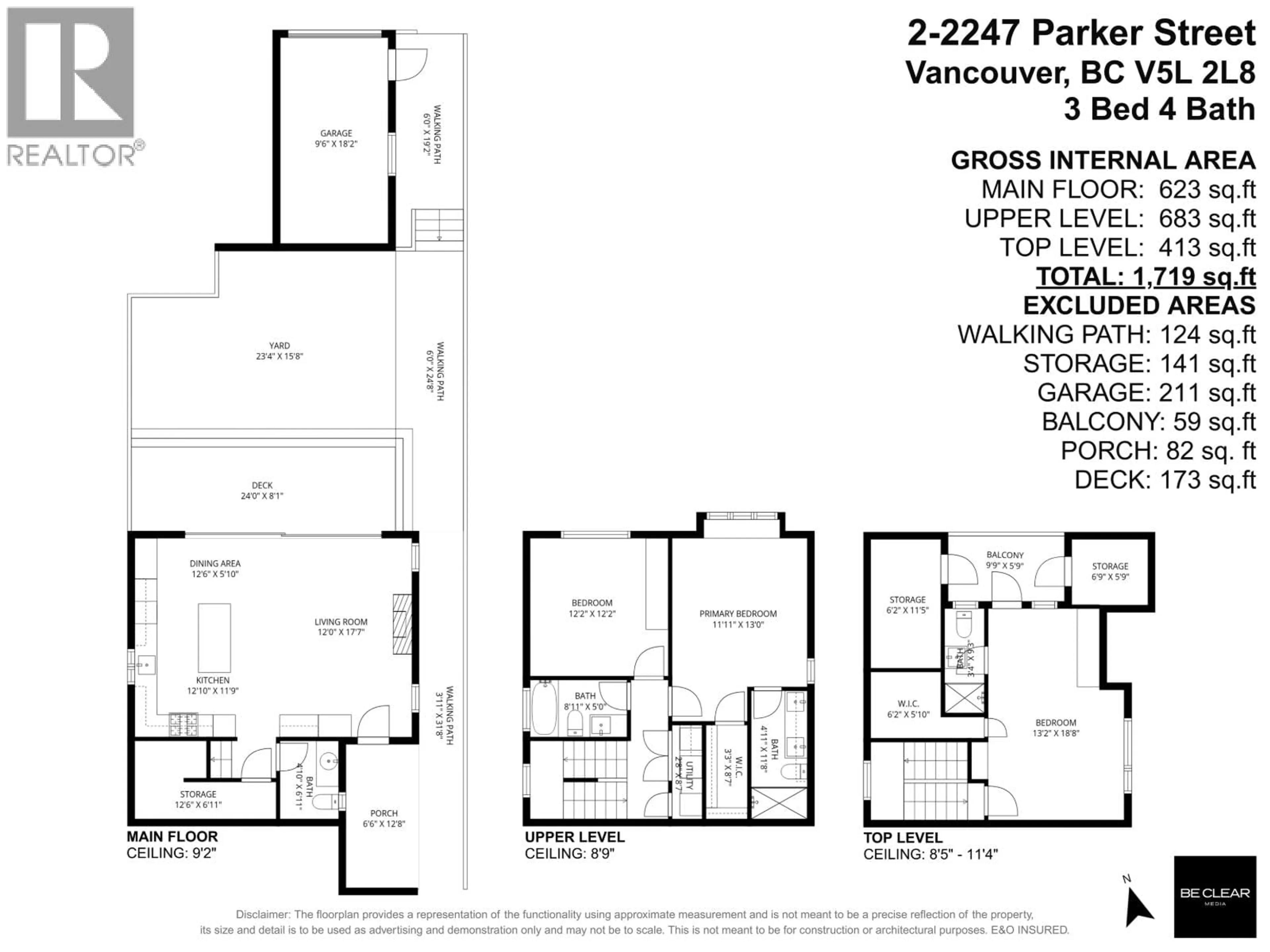 Floor plan for 2 - 2247 PARKER STREET, Vancouver British Columbia V5L2L8
