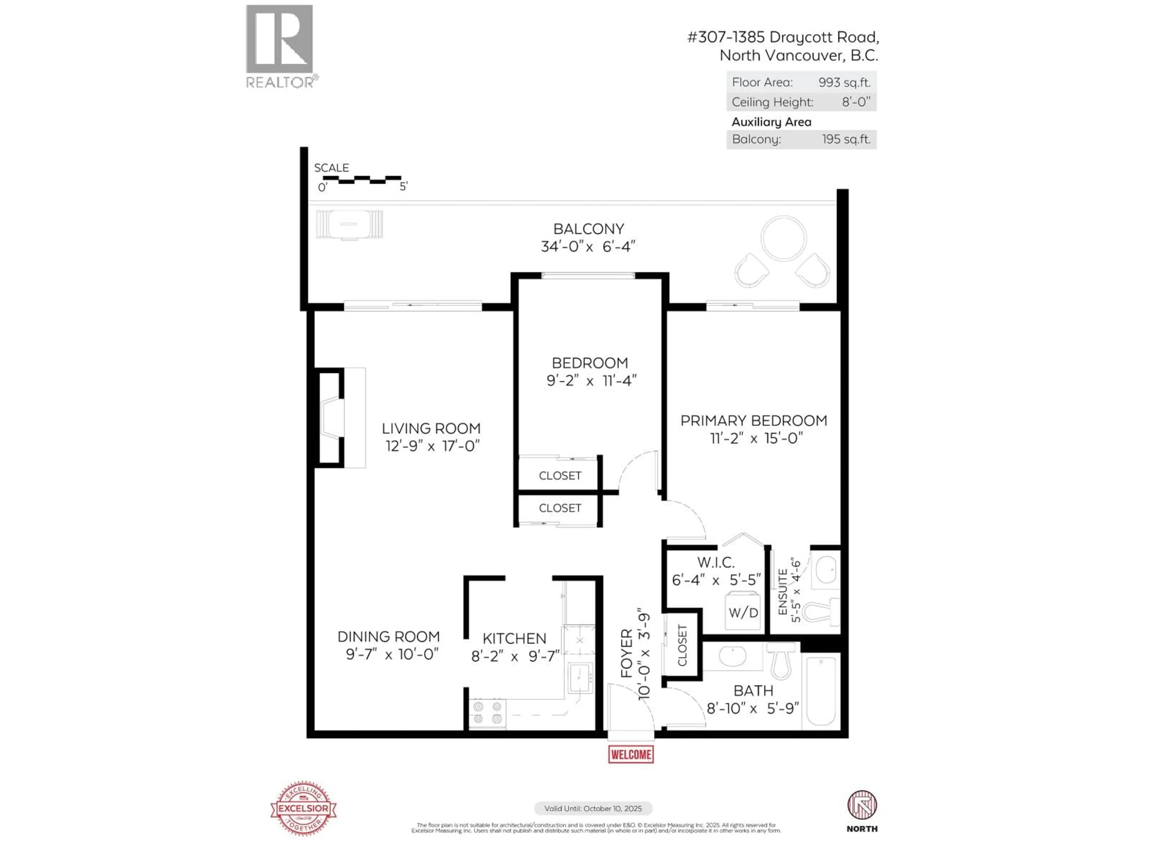 Floor plan for 307 - 1385 DRAYCOTT ROAD, North Vancouver British Columbia V7J3K9