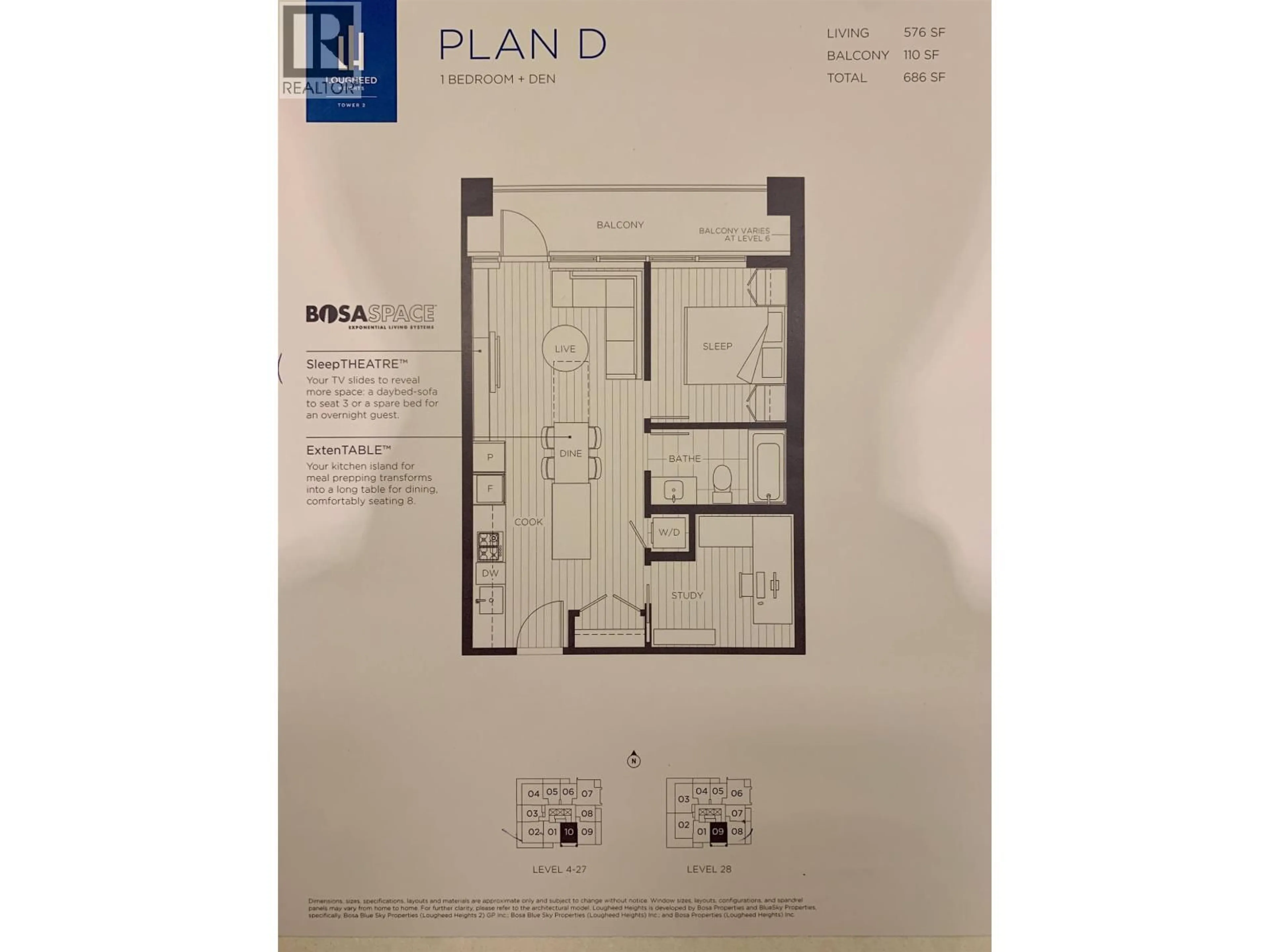 Floor plan for 810 - 525 FOSTER AVENUE, Coquitlam British Columbia V3J0H6