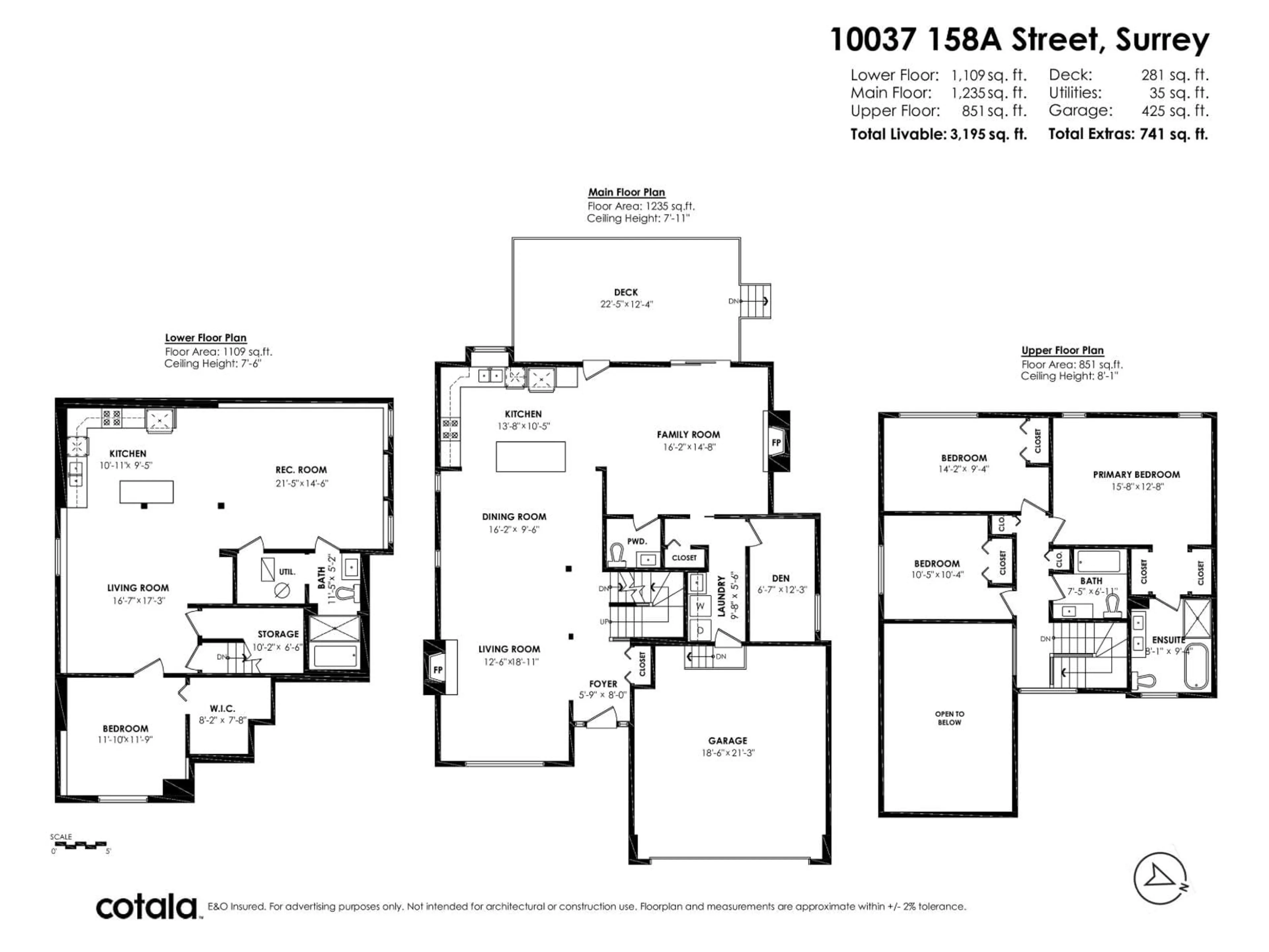 Floor plan for 10037 158A STREET, Surrey British Columbia V4N2P9
