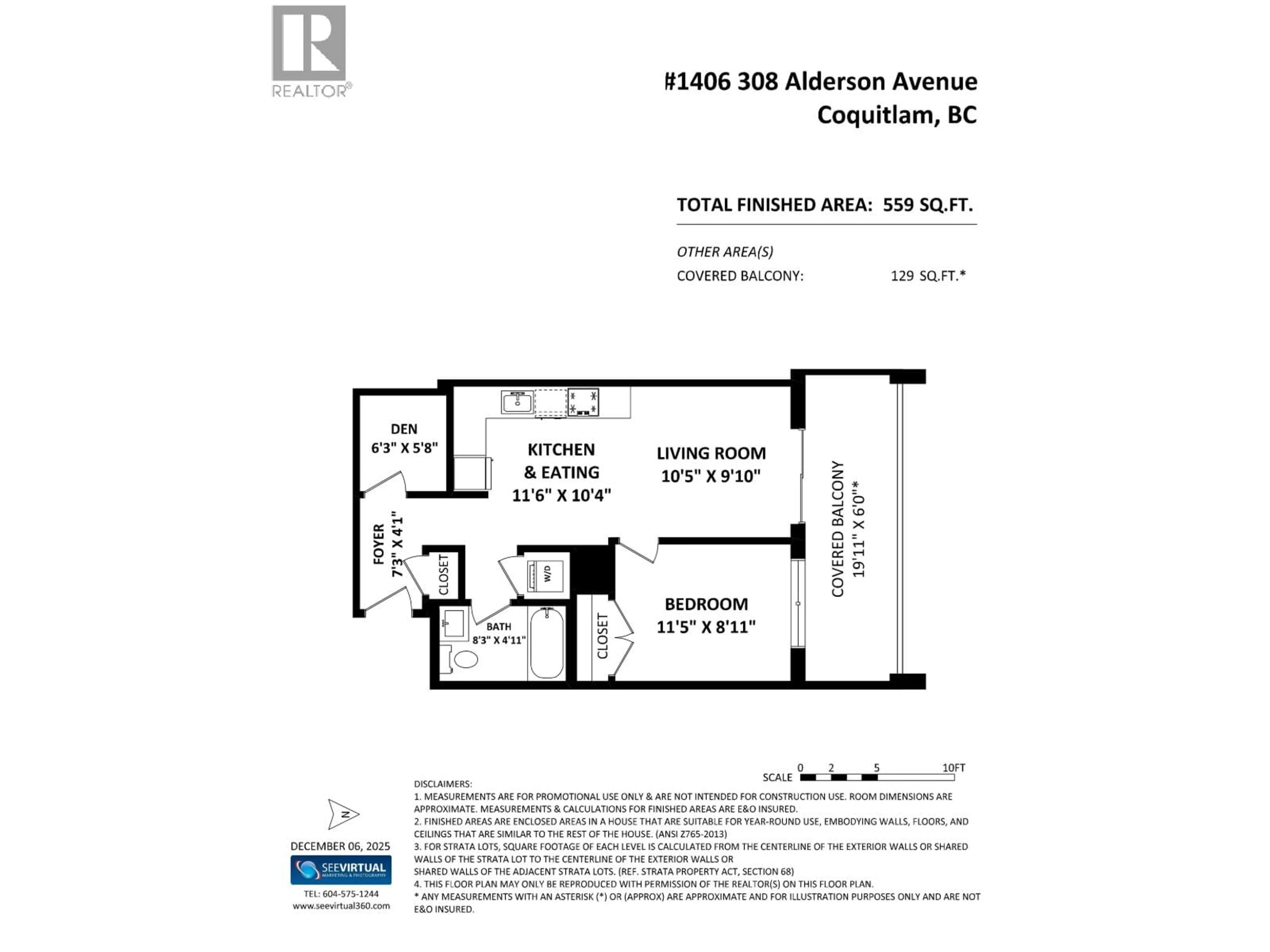 Floor plan for 1406 - 308 ALDERSON AVENUE, Coquitlam British Columbia V3K0J2