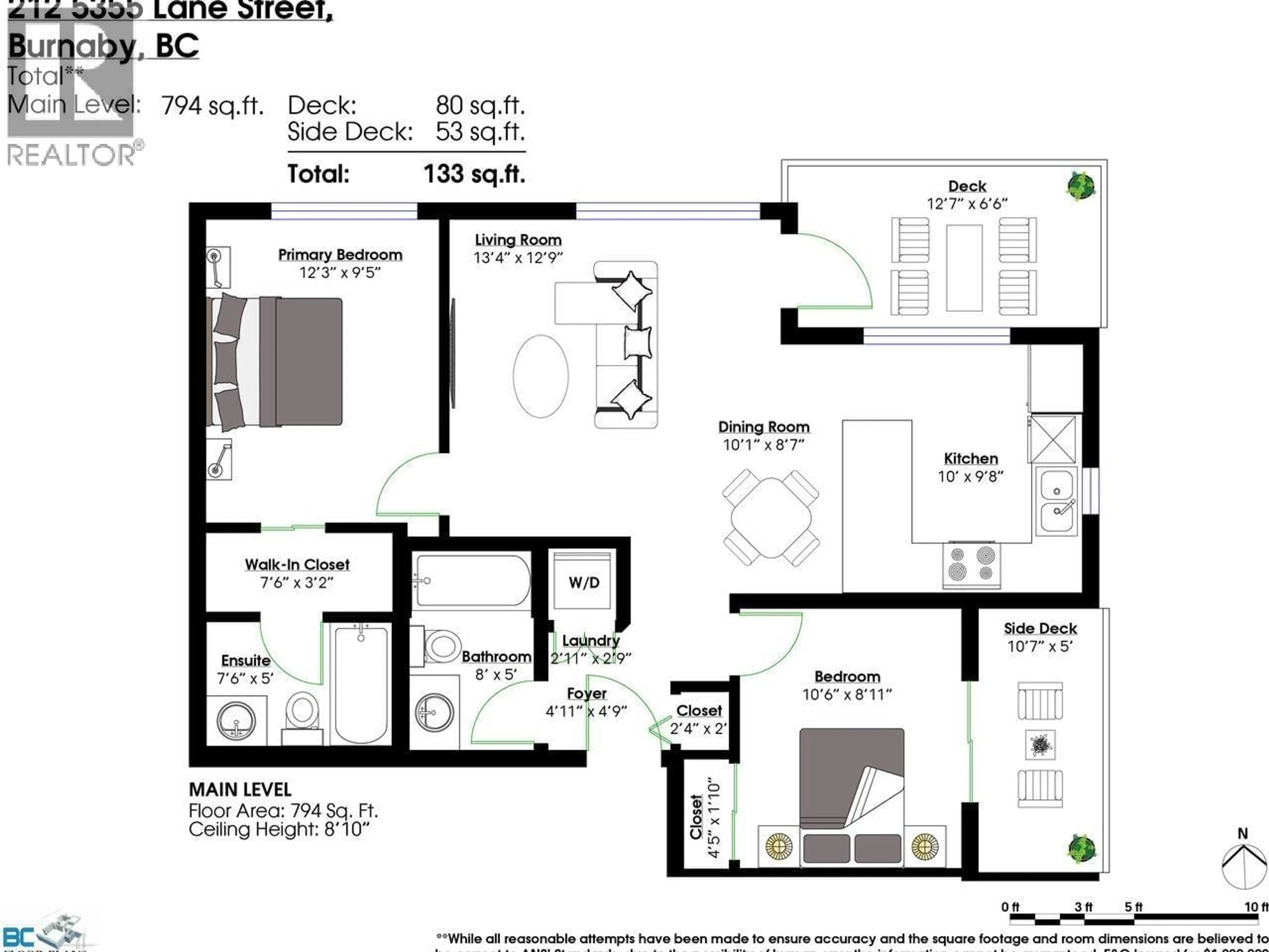 Floor plan for 212 - 5355 LANE STREET, Burnaby British Columbia V5H0H1