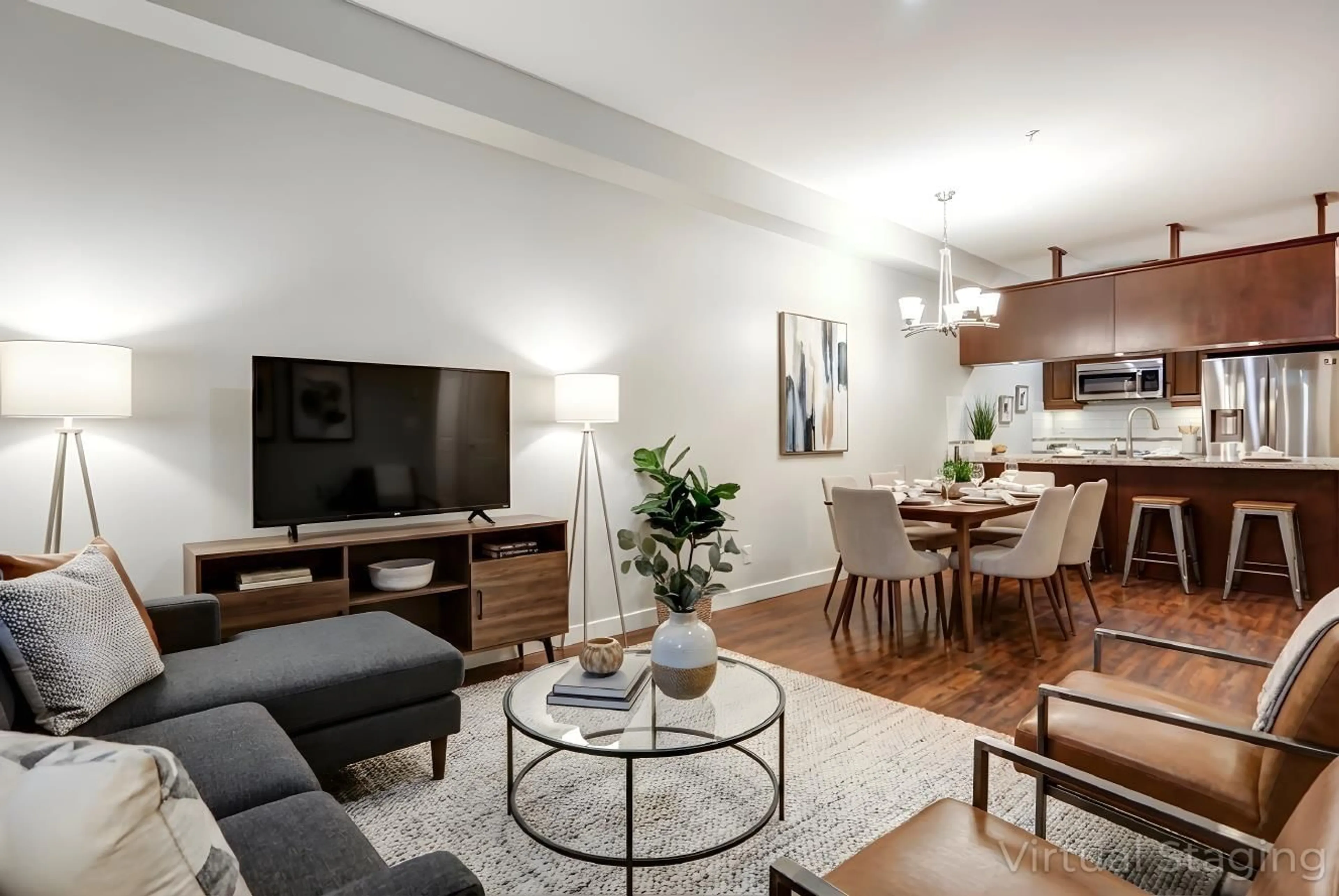 Living room with furniture, wood/laminate floor for 106 - 8258 207A STREET, Langley British Columbia V2Y0N3