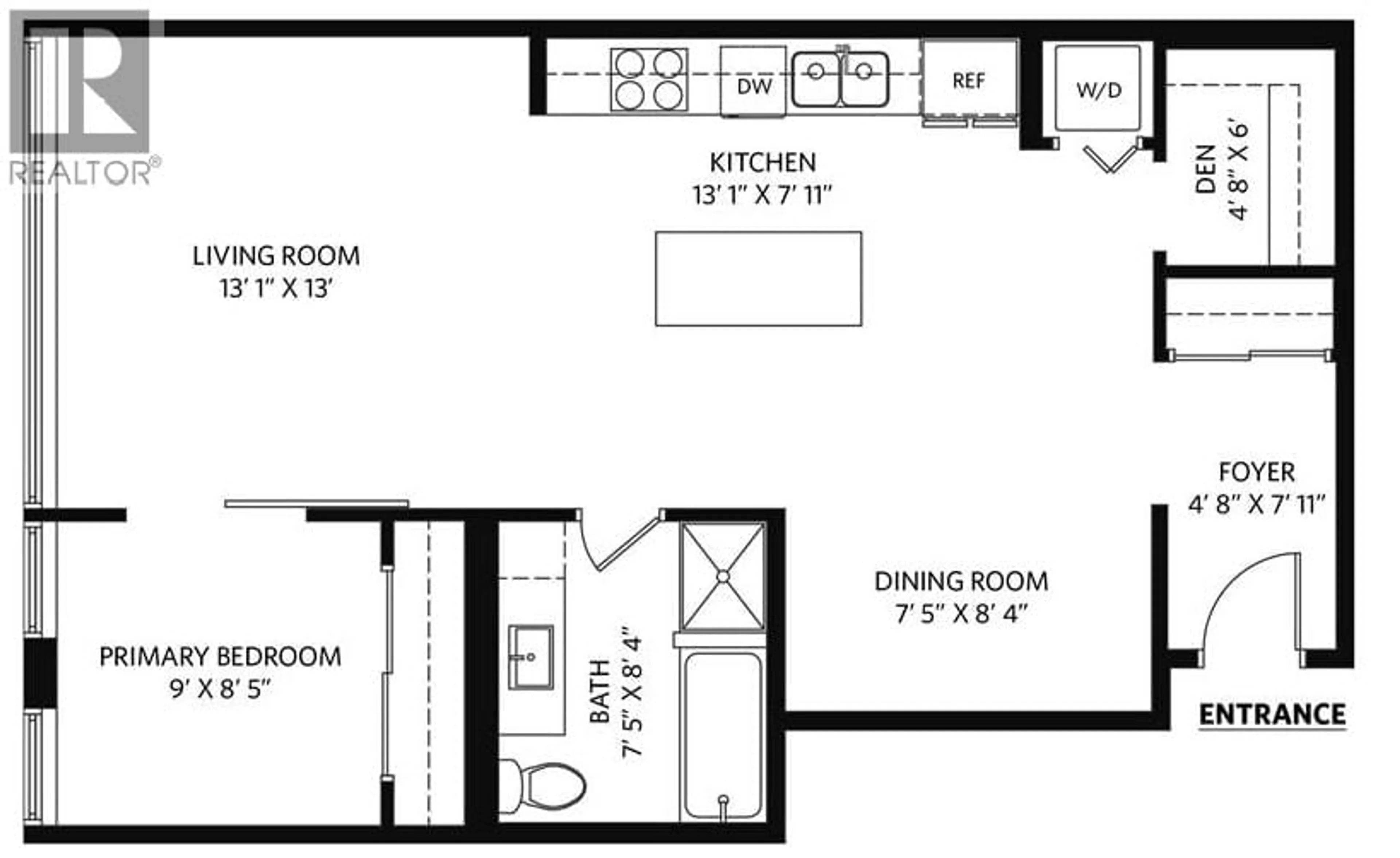 Floor plan for 615 - 1333 GEORGIA STREET, Vancouver British Columbia V6E4V3