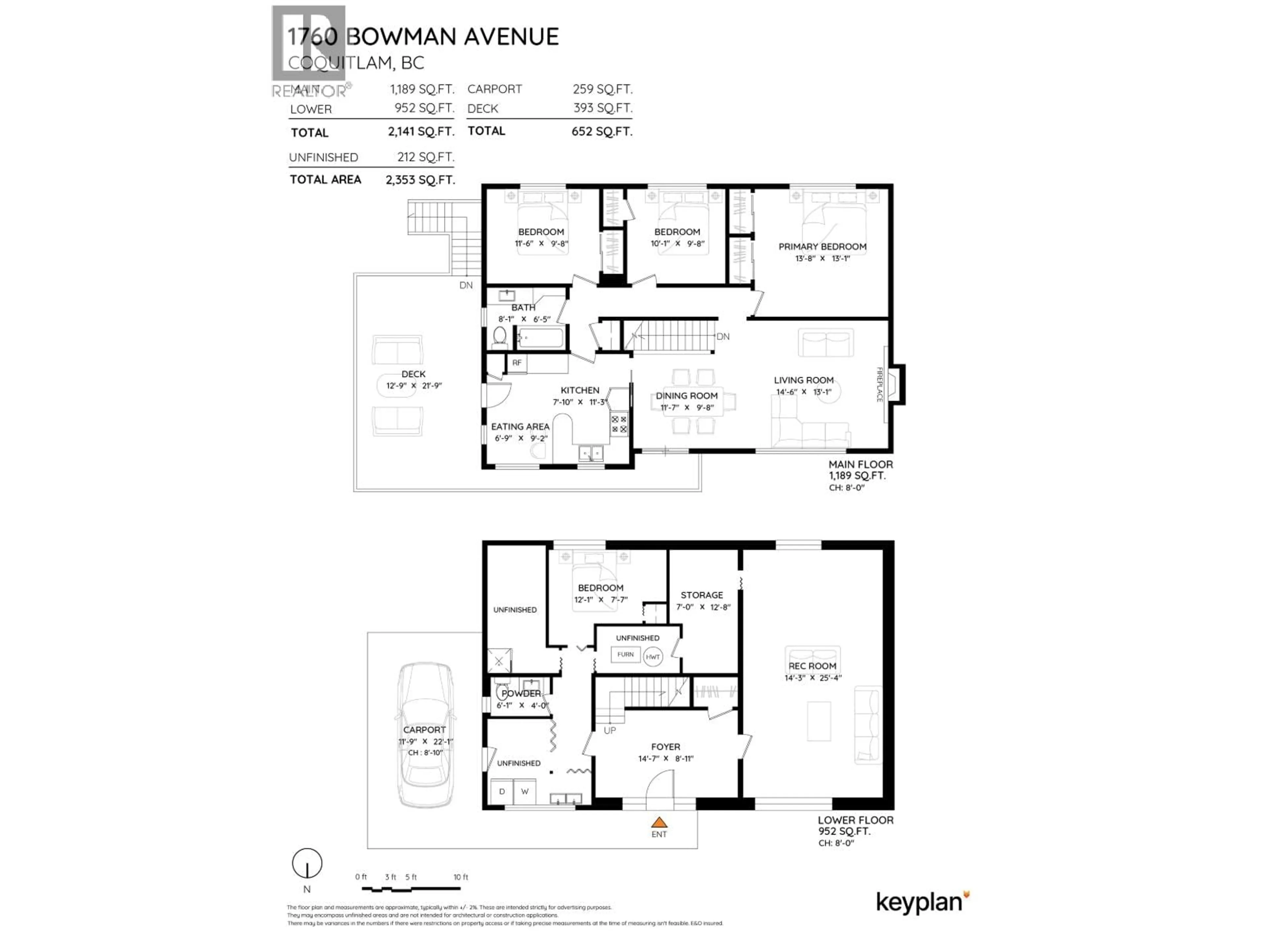 Floor plan for 1760 BOWMAN AVENUE, Coquitlam British Columbia V3J6C8