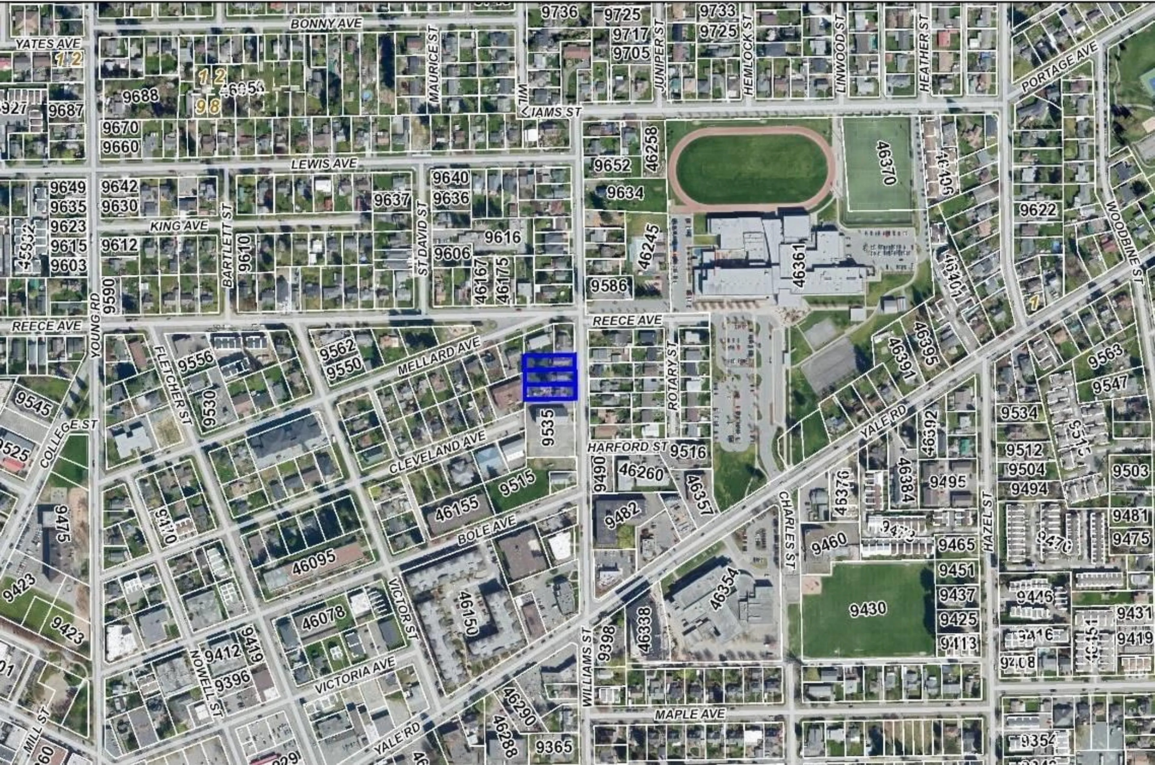 Picture of a map for 9561 WILLIAMS STREET, Chilliwack British Columbia V2P5G2