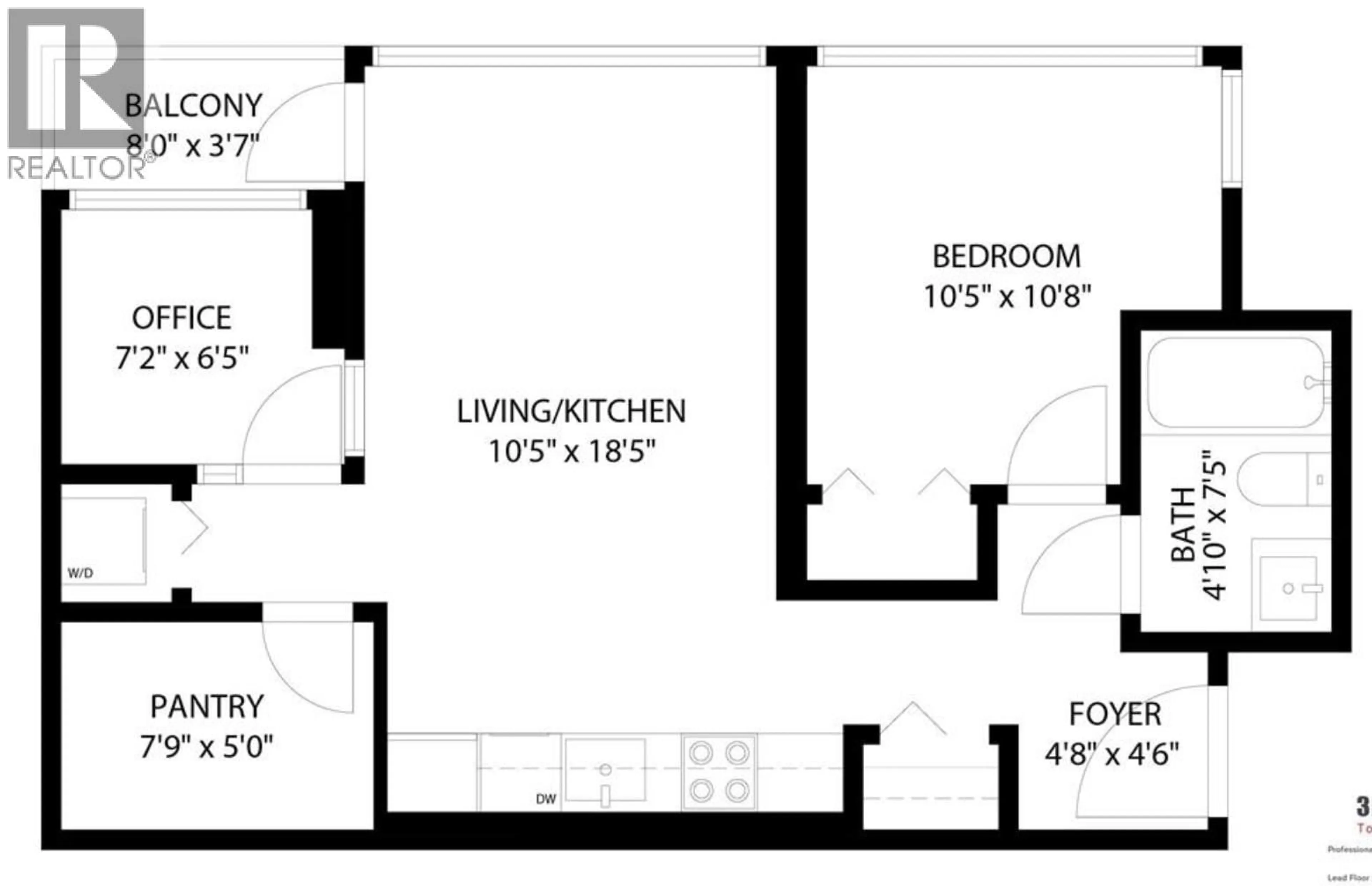 Floor plan for 2301 - 161 GEORGIA STREET, Vancouver British Columbia V6B0K9