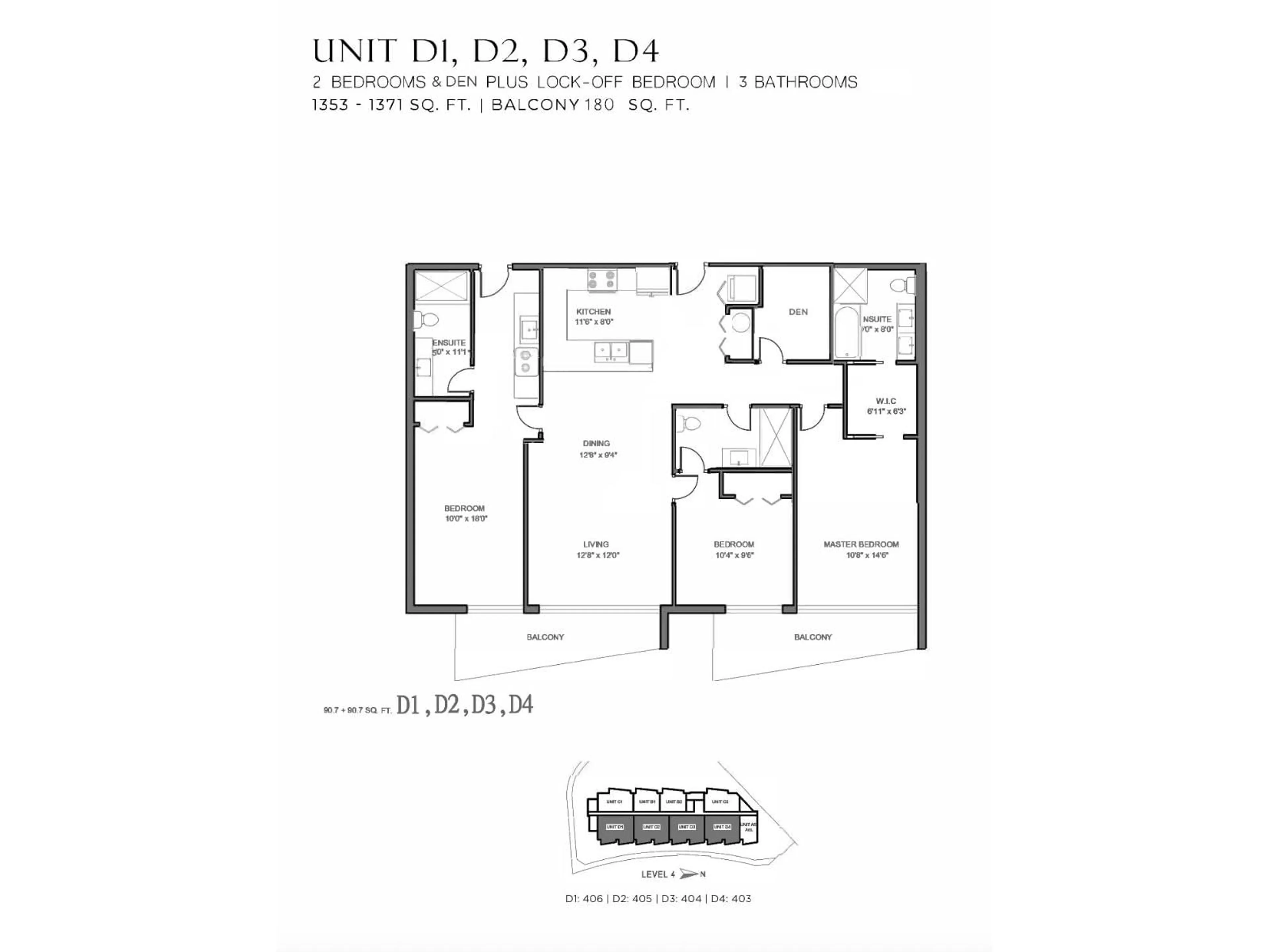 Floor plan for 403 - 2233 156 STREET, Surrey British Columbia V4A4V3