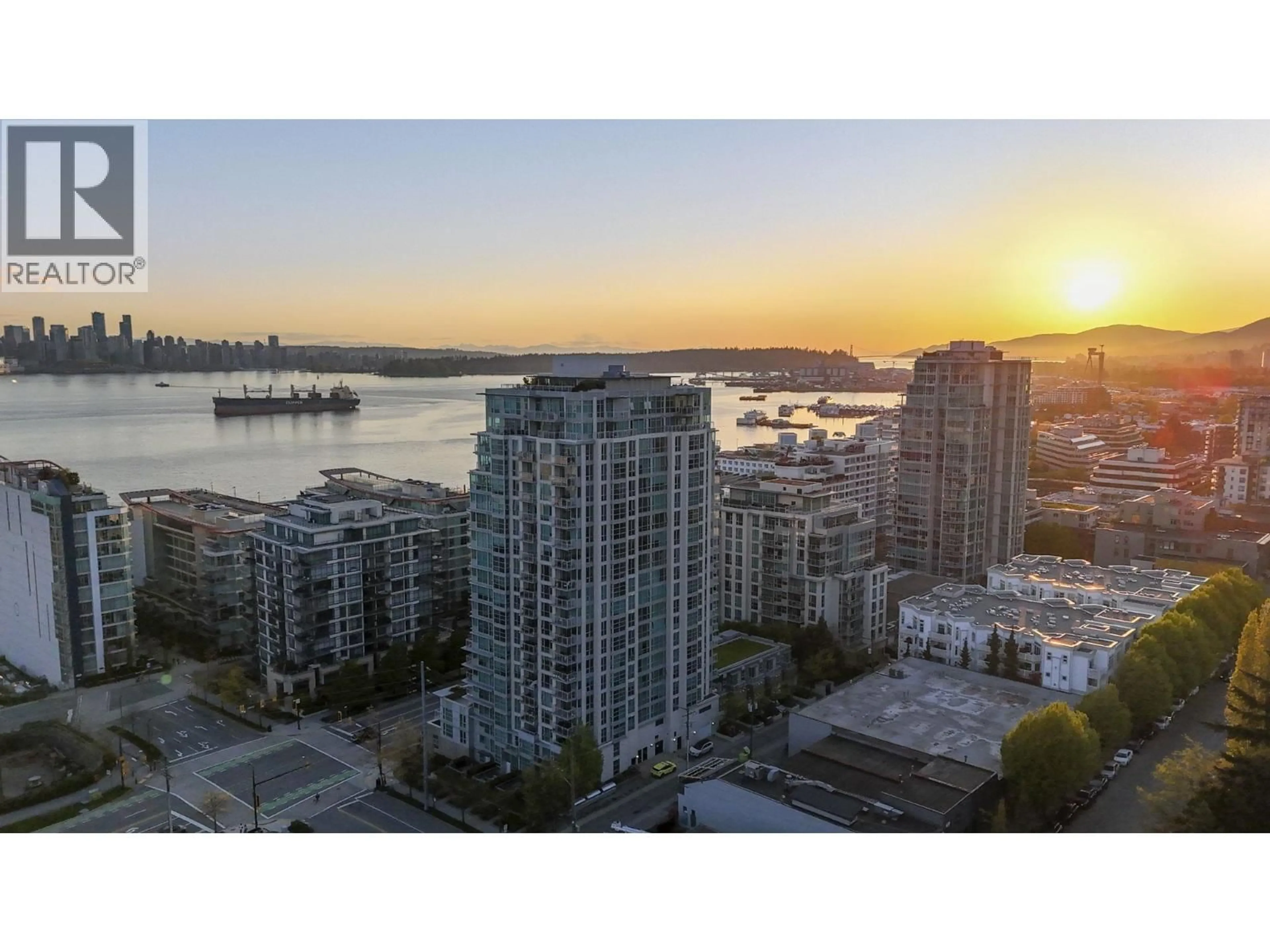 A pic from outside/outdoor area/front of a property/back of a property/a pic from drone, water/lake/river/ocean view for 2102 - 188 ESPLANADE STREET, North Vancouver British Columbia V7L4Y1