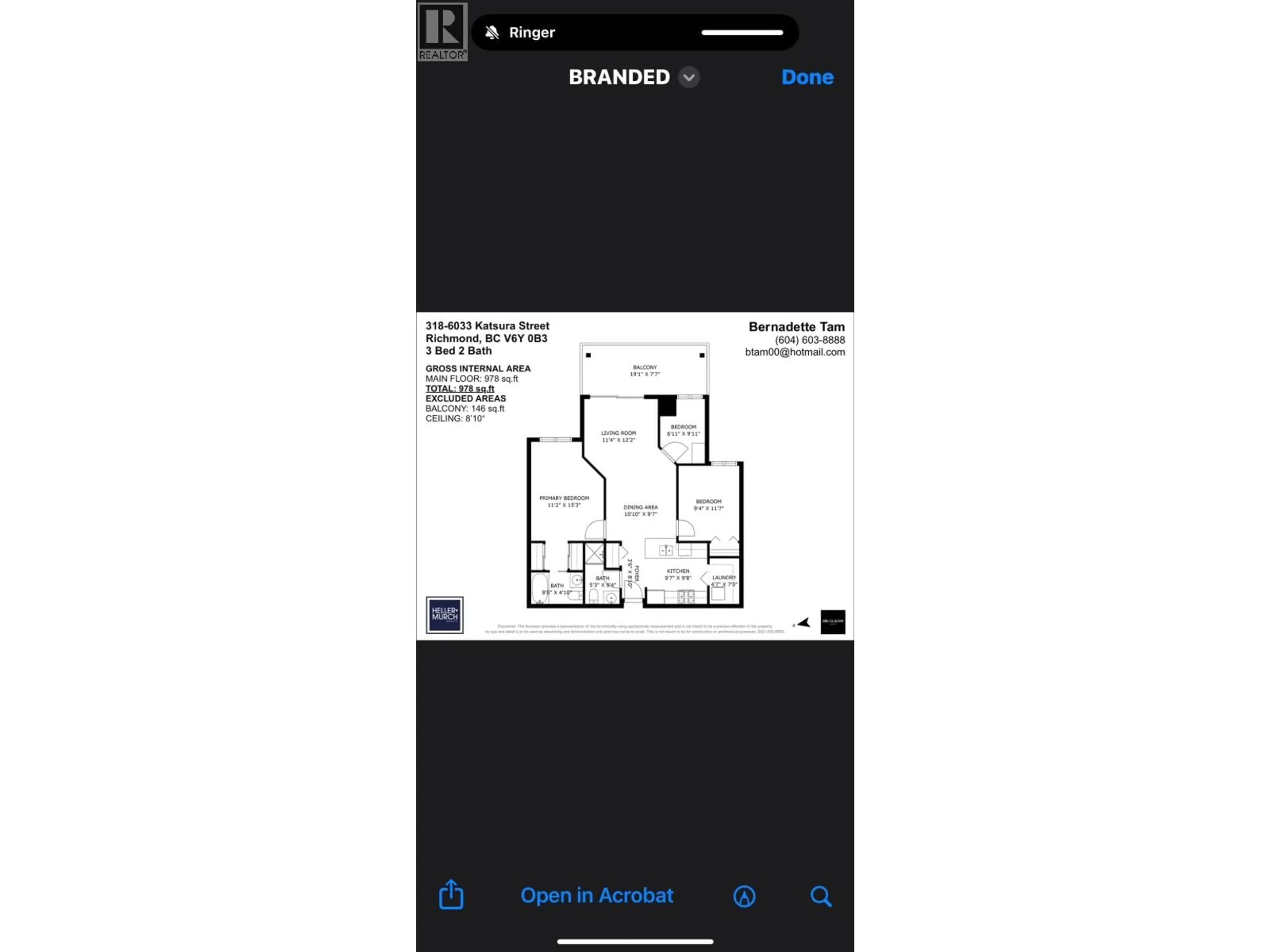Floor plan for 318 - 6033 KATSURA STREET, Richmond British Columbia V6Y0B3