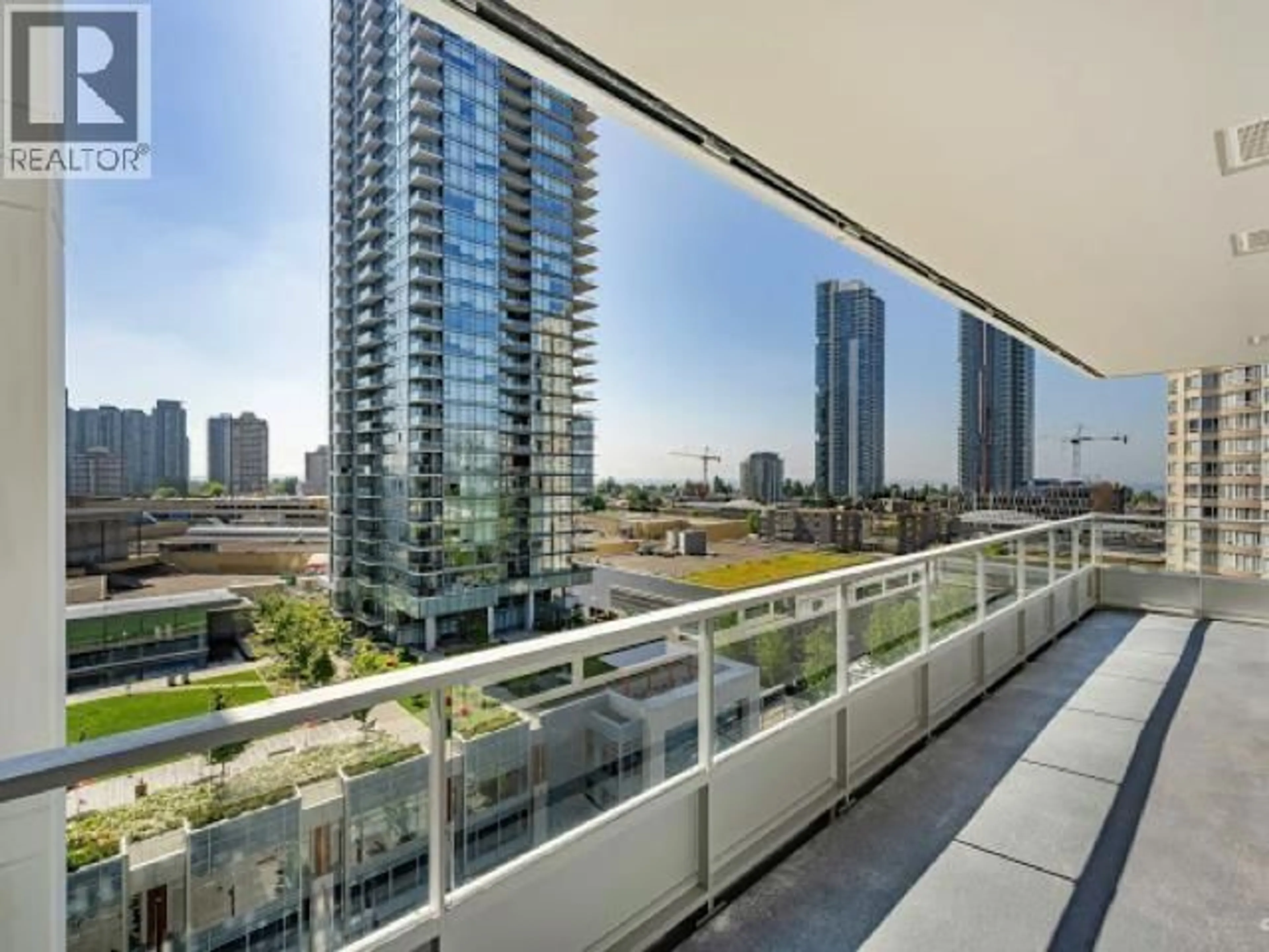 Balcony in the apartment, city buildings view from balcony for 1109 - 6080 MCKAY AVENUE, Burnaby British Columbia V5H0J4