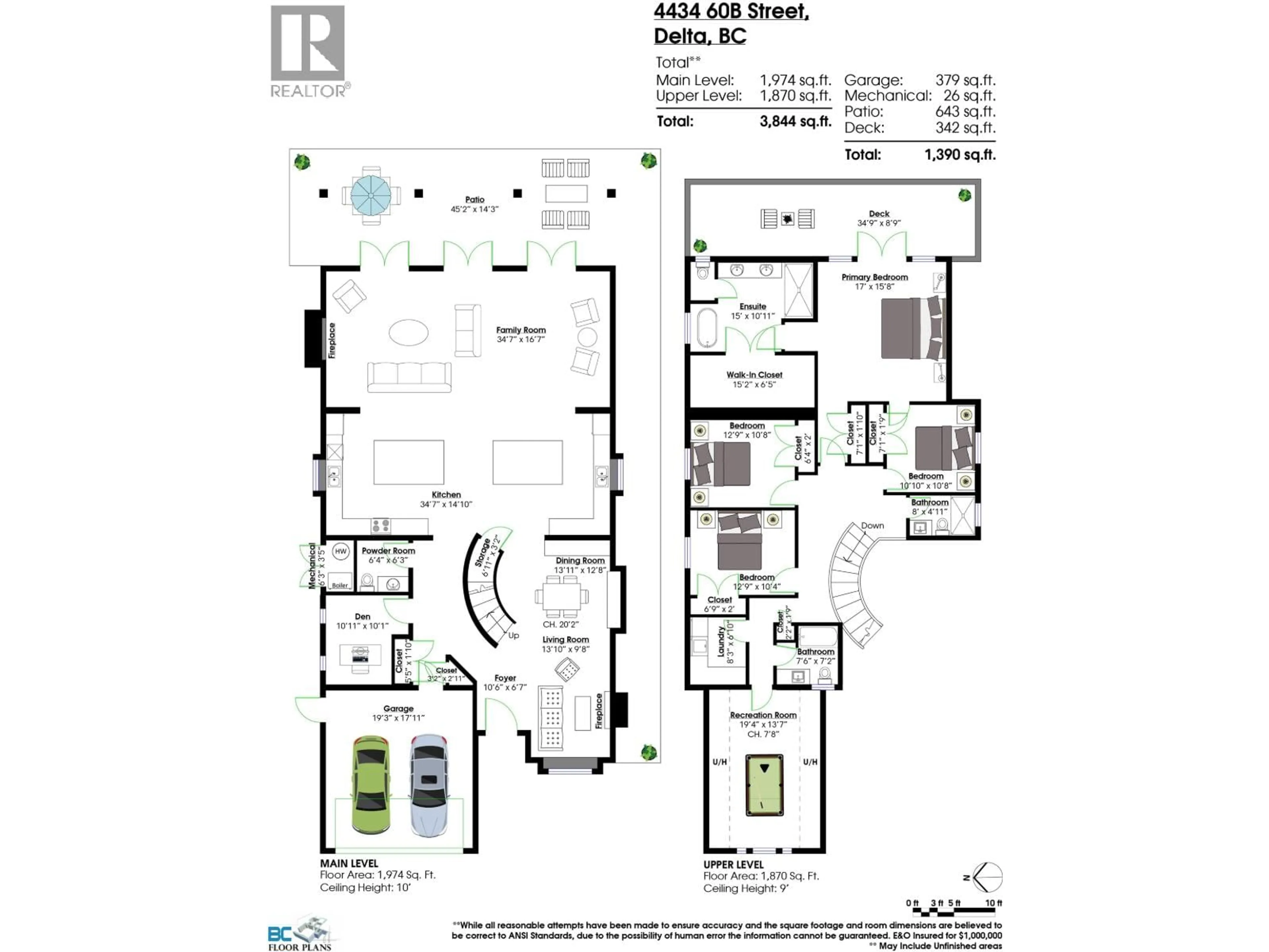 Floor plan for 4434 60B STREET, Delta British Columbia V4K3K8