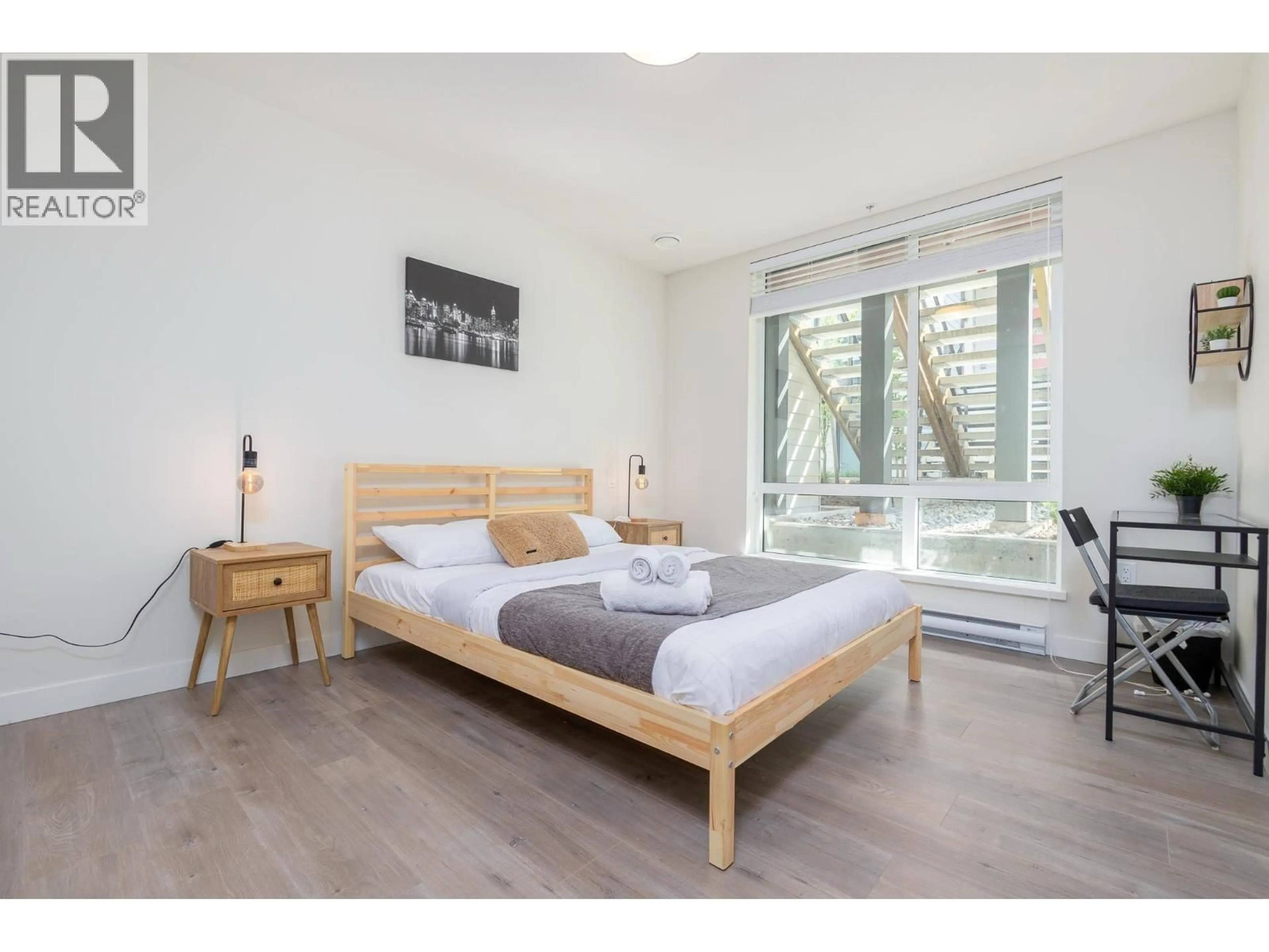 Bedroom with bed, wood/laminate floor for 113 - 708 LEA AVENUE, Coquitlam British Columbia V3J4H5