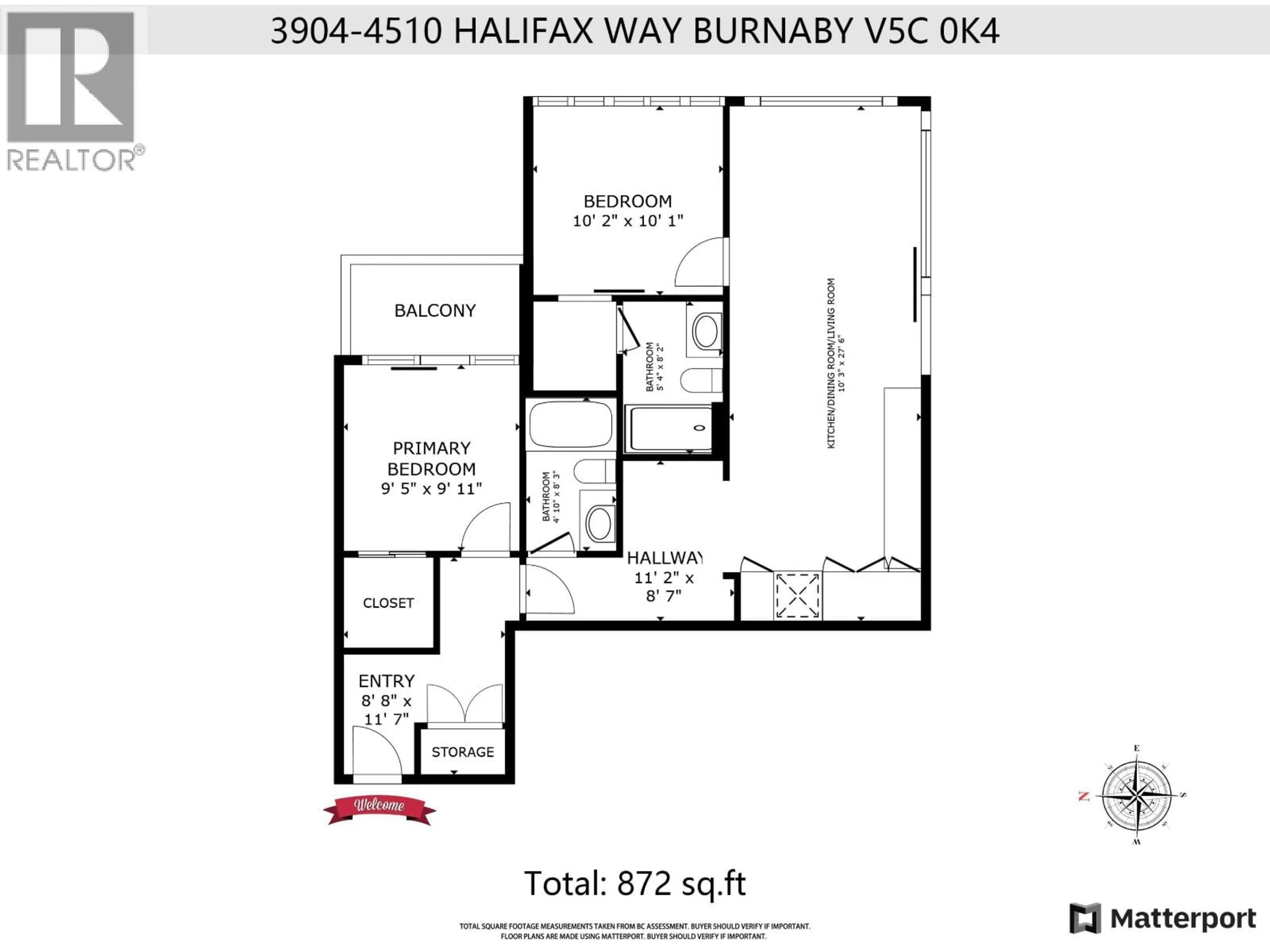 Floor plan for 3904 - 4510 HALIFAX WAY, Burnaby British Columbia V5C0K4