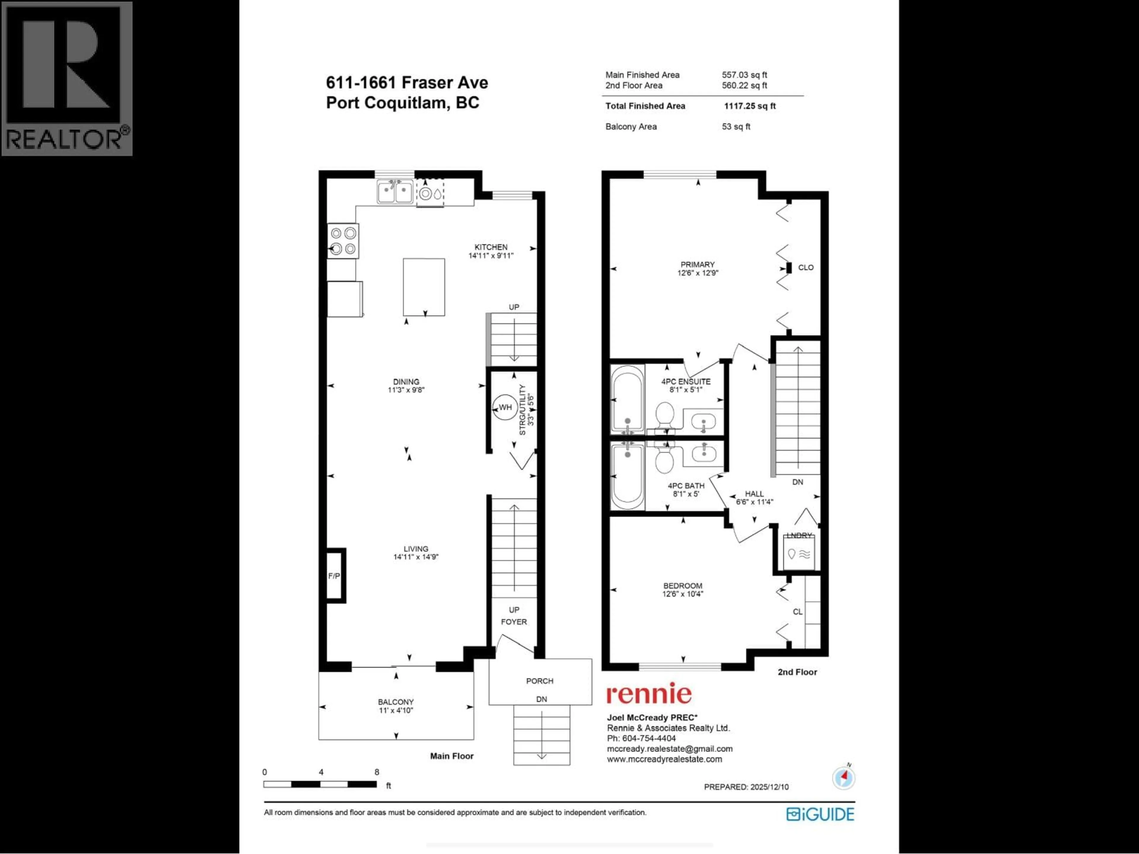 Floor plan for 611 - 1661 FRASER AVENUE, Port Coquitlam British Columbia V3B0B6