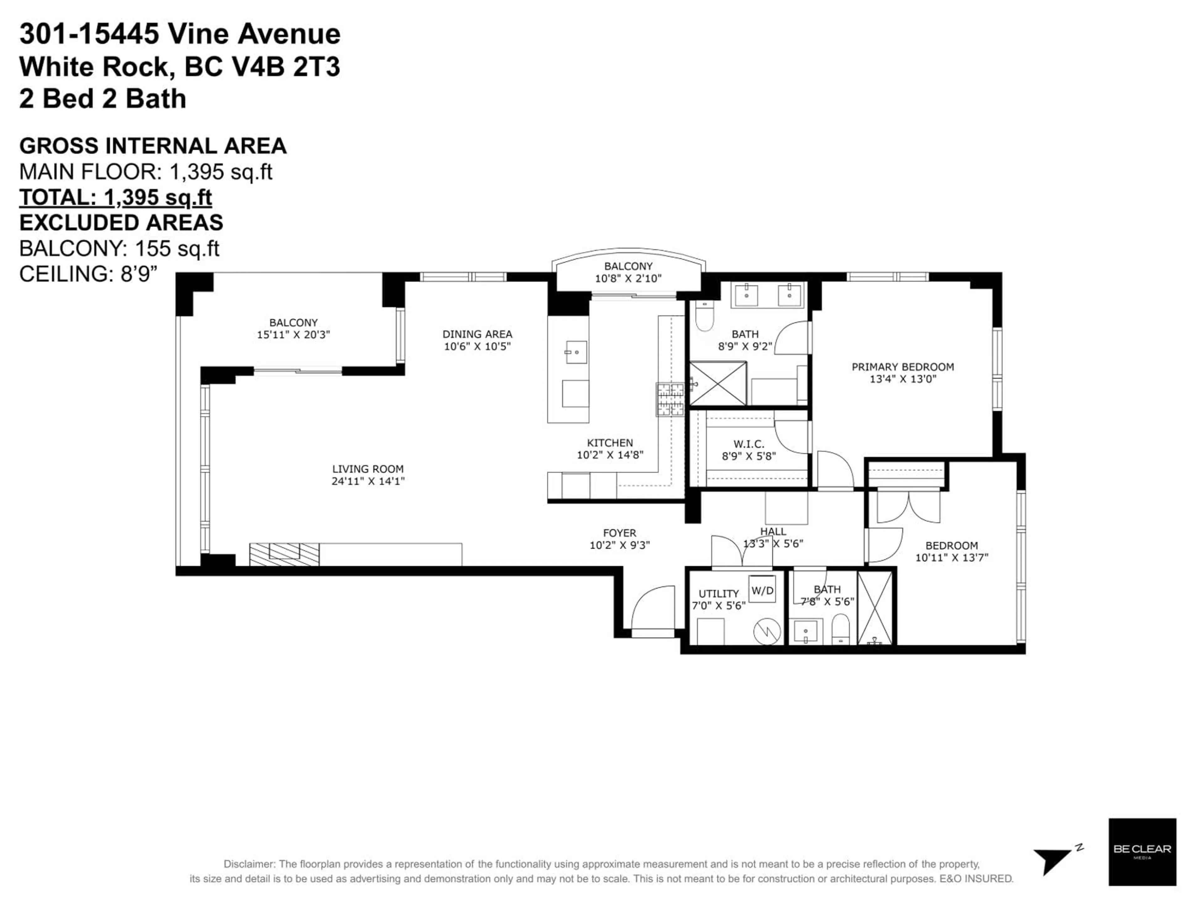 Floor plan for 301 - 15445 VINE AVENUE, Surrey British Columbia V4B2T3