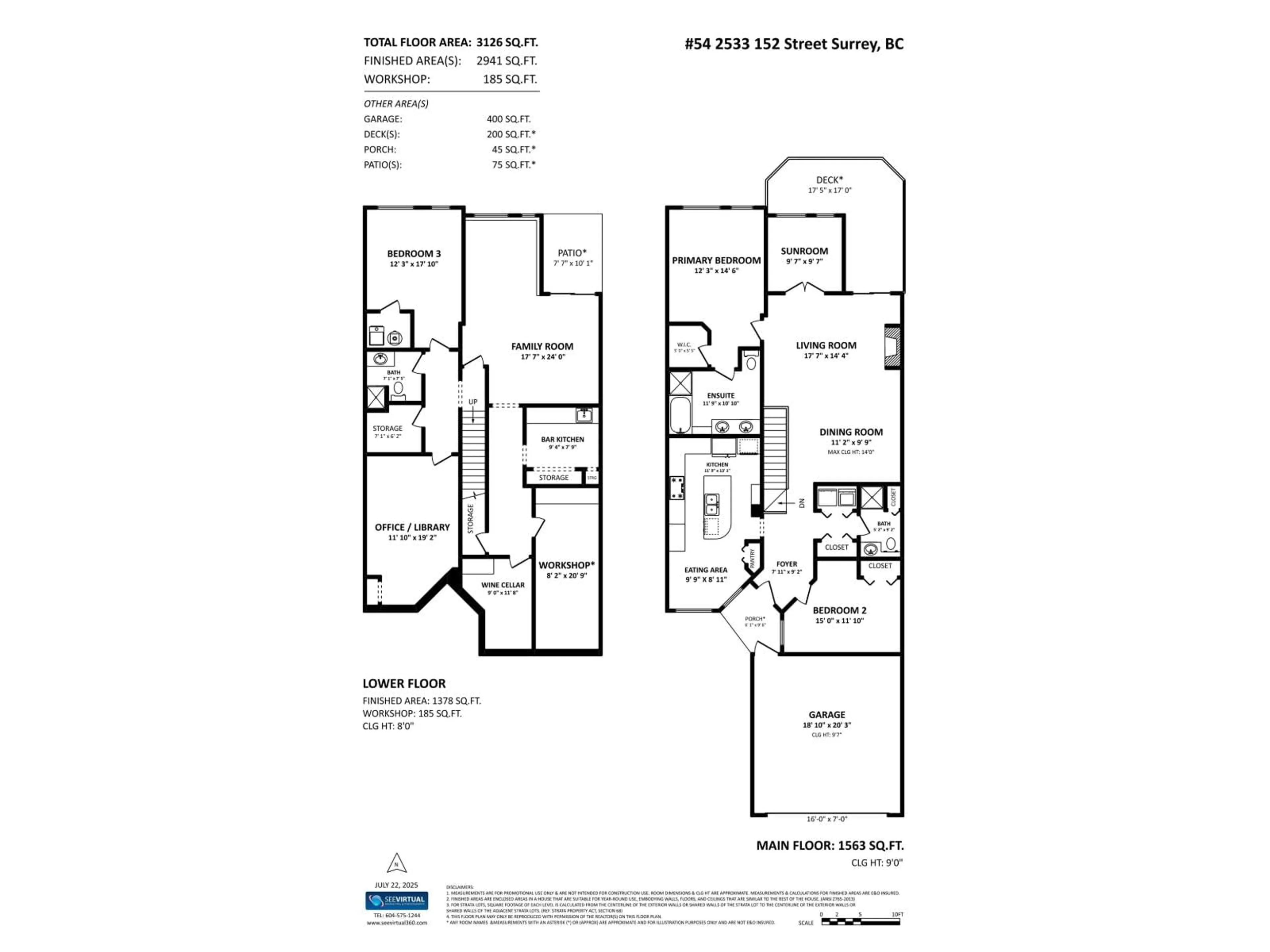 Floor plan for 54 - 2533 152 STREET, Surrey British Columbia V4P1N4