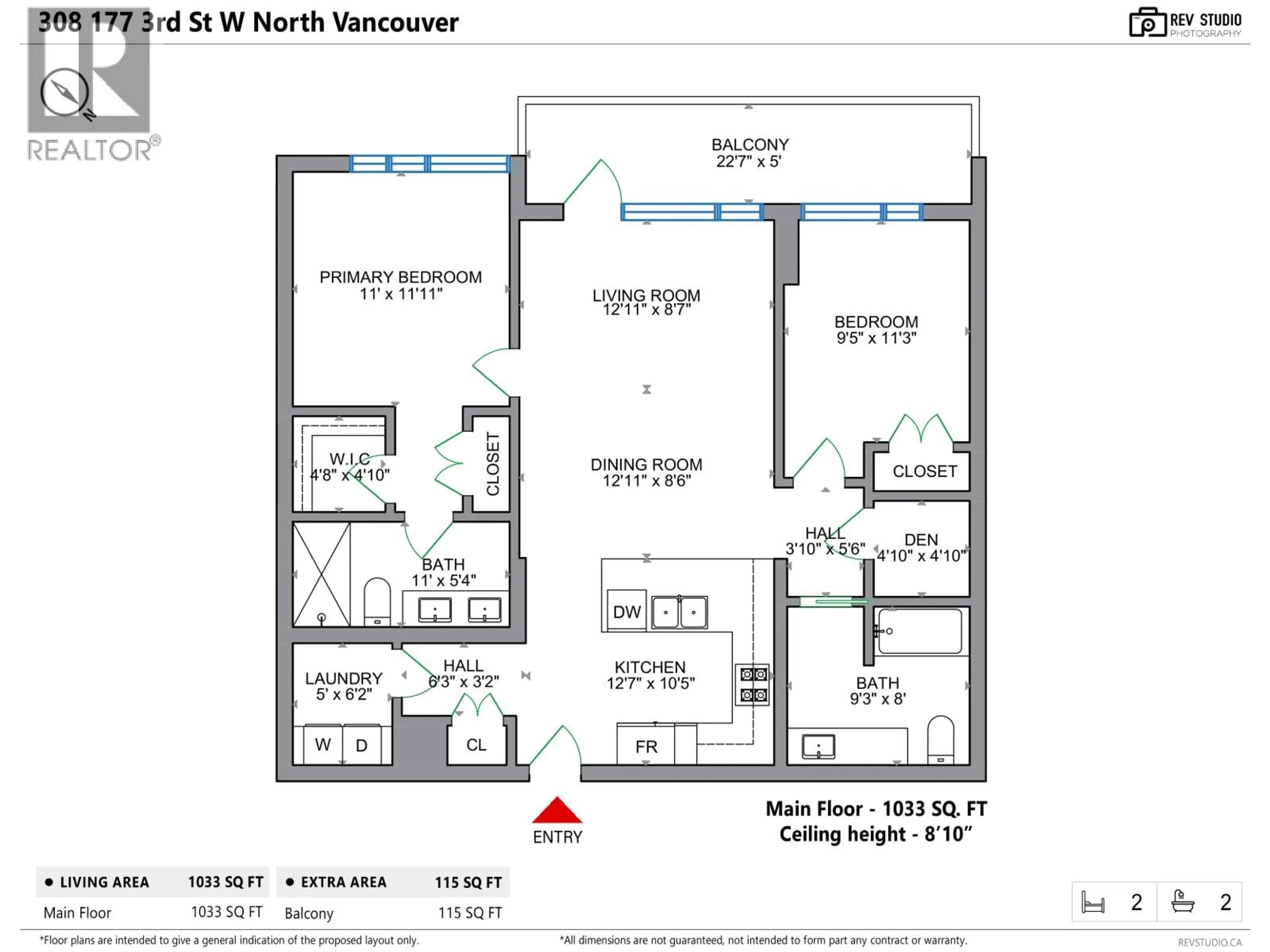 Floor plan for 308 - 177 3RD STREET, North Vancouver British Columbia V7M0G5