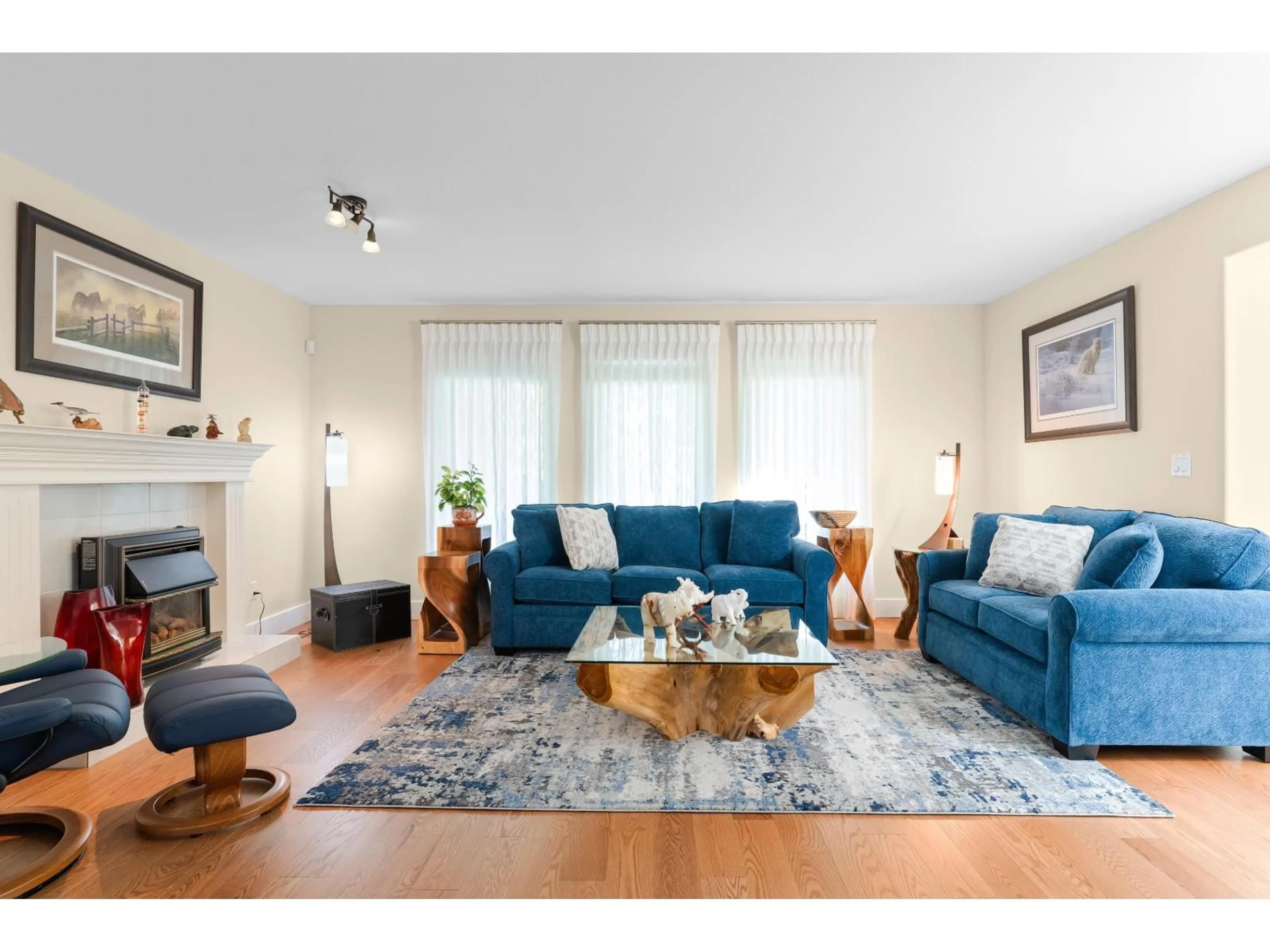 Living room with furniture, wood/laminate floor for 9253 203B STREET, Langley British Columbia V1M2L8