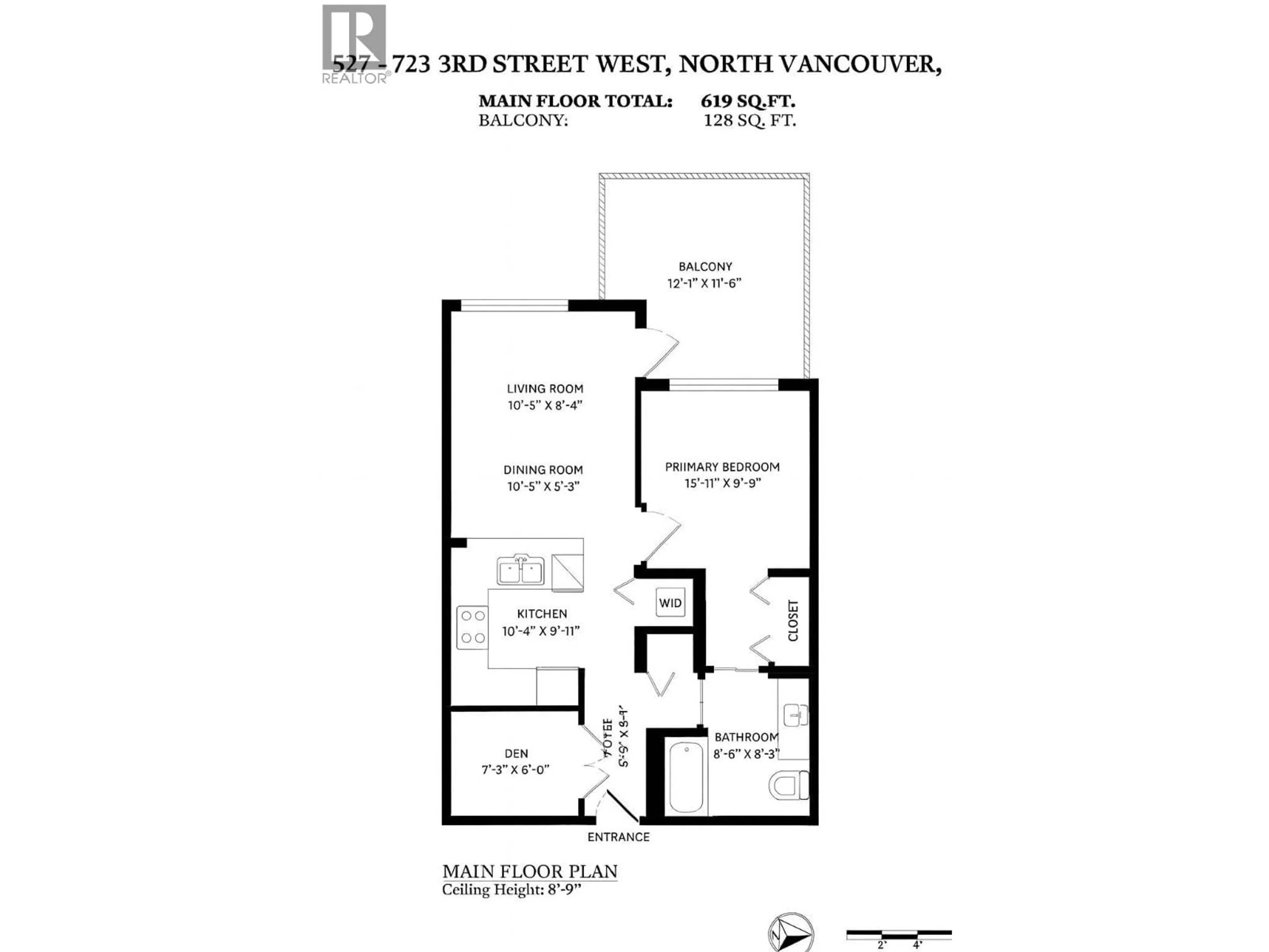 Floor plan for 527 - 723 3RD STREET, North Vancouver British Columbia V7M0E4