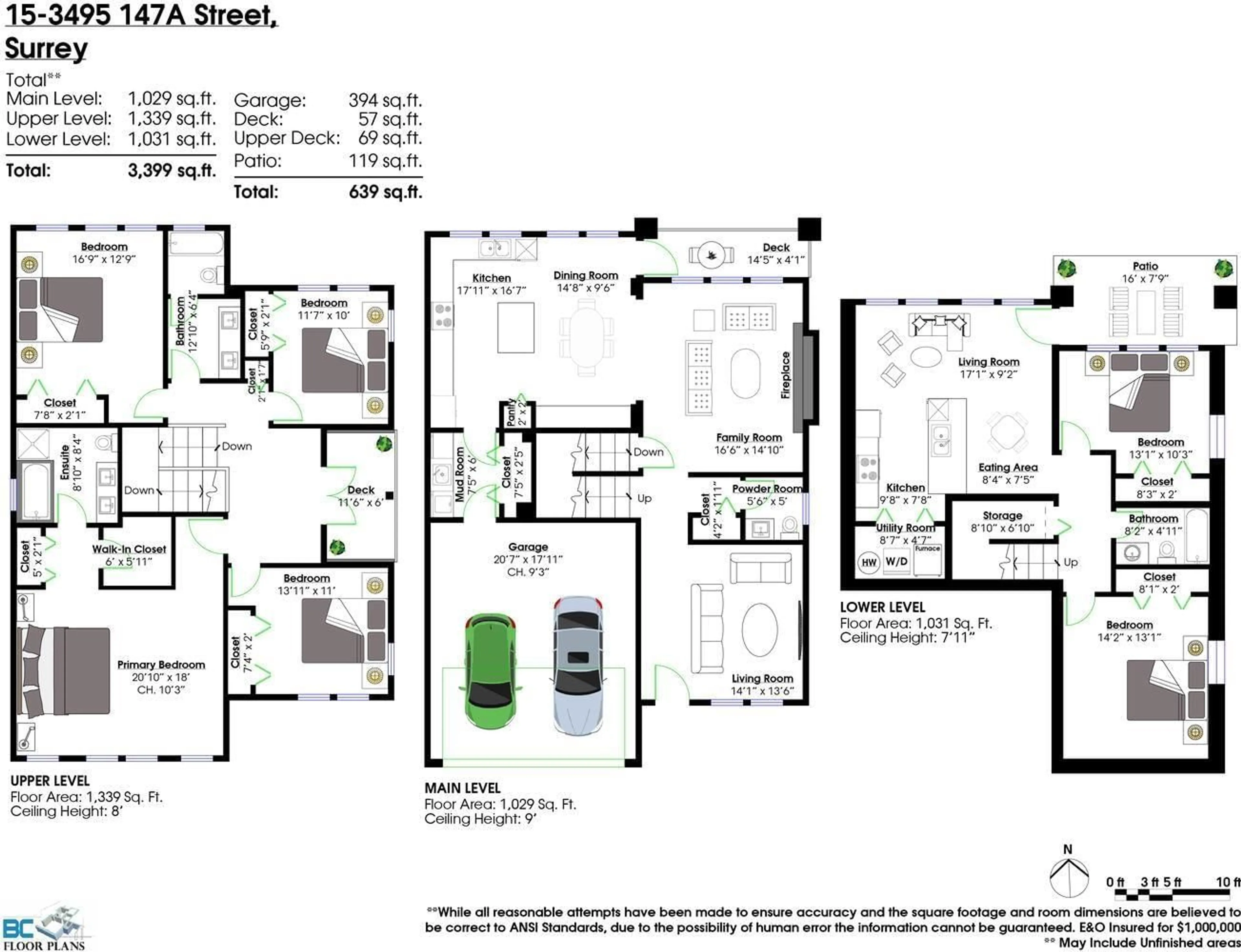 Floor plan for 15 - 3495 147A STREET, Surrey British Columbia V4P0C9