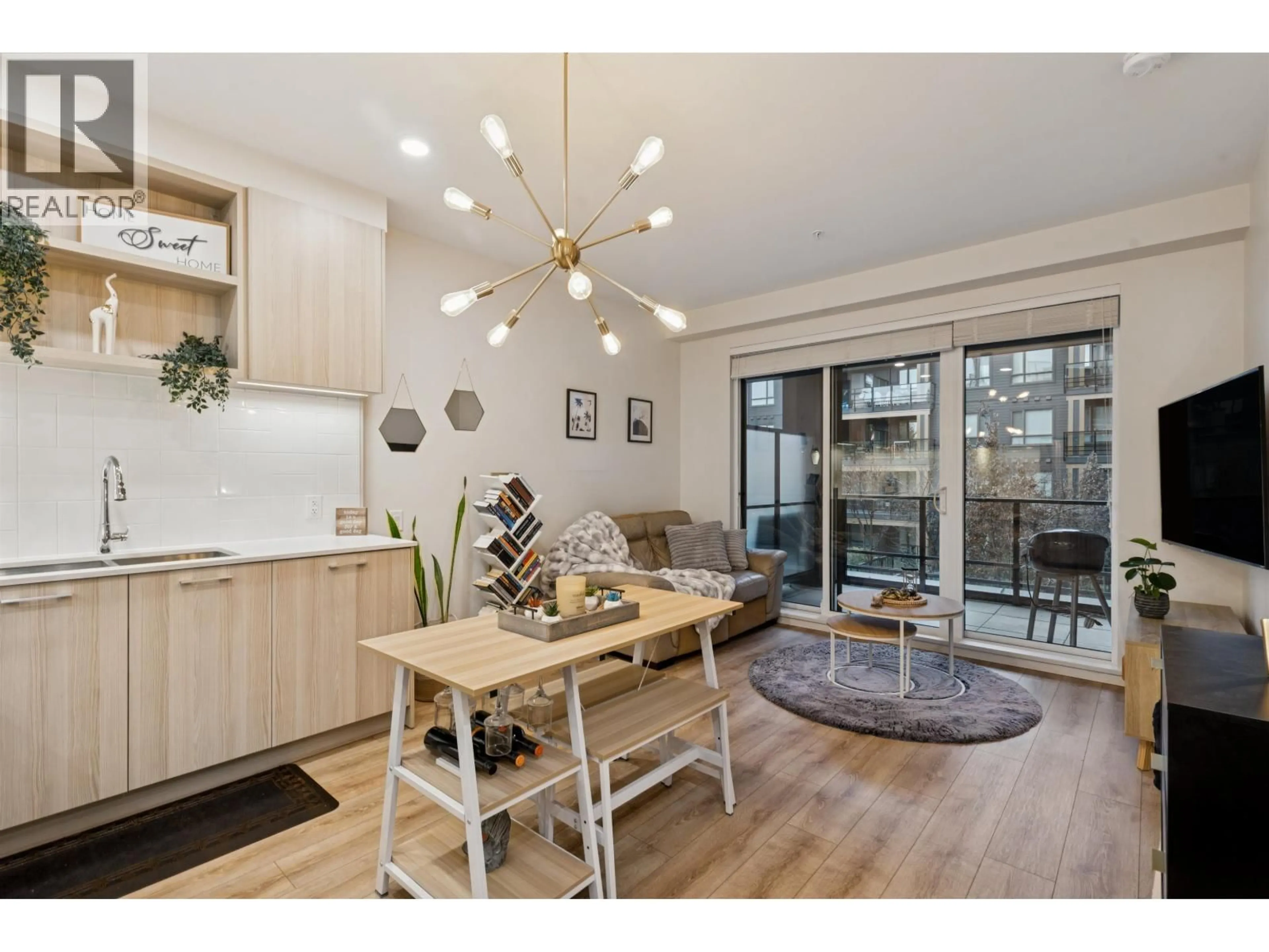 Open concept kitchen, wood/laminate floor for 225 - 721 ANSKAR COURT, Coquitlam British Columbia V3J0L4