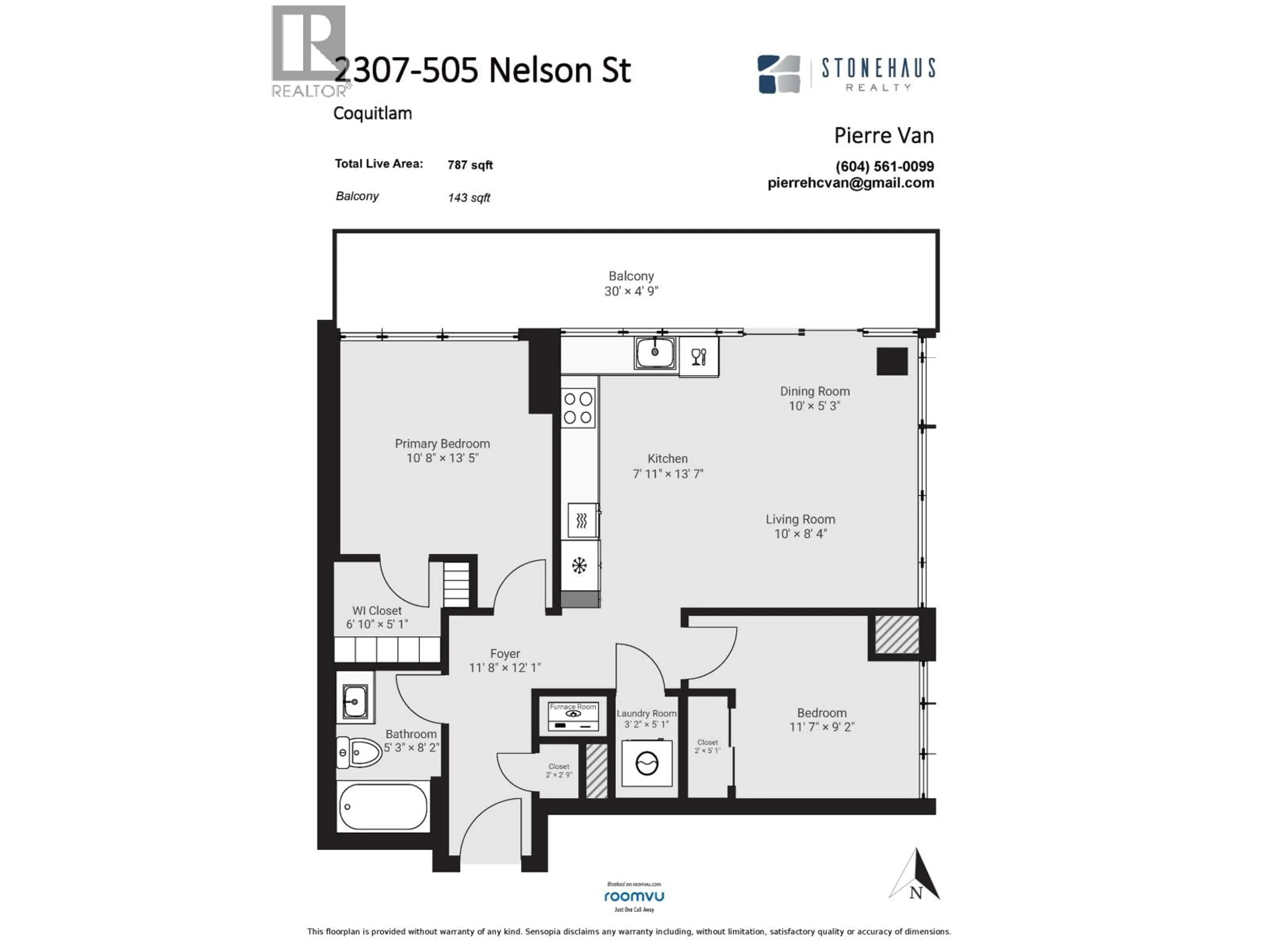 Floor plan for 2307 - 505 NELSON STREET, Coquitlam British Columbia V3J0R5