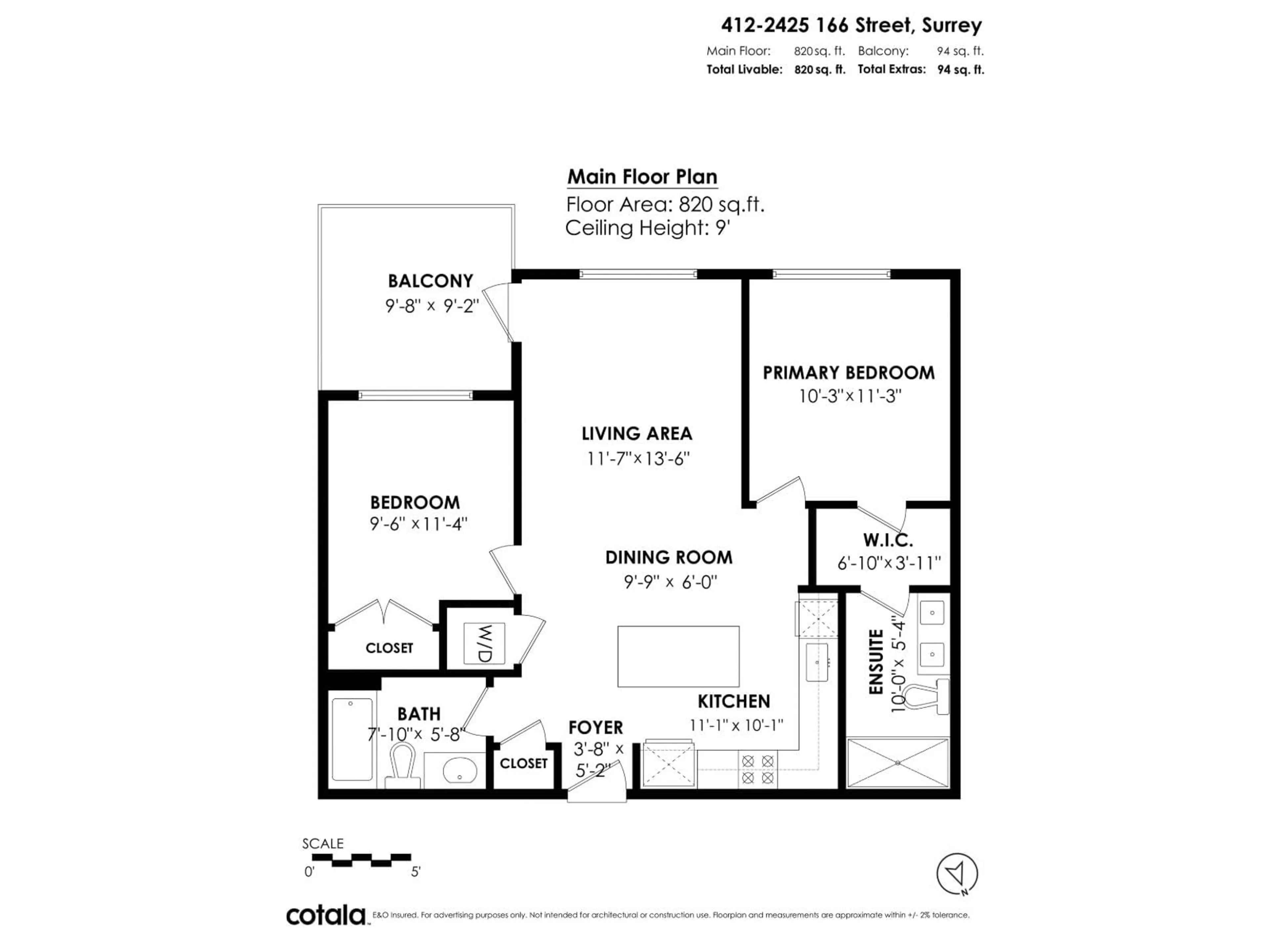 Floor plan for 412 - 2425 166 STREET, Surrey British Columbia V3Z1K7