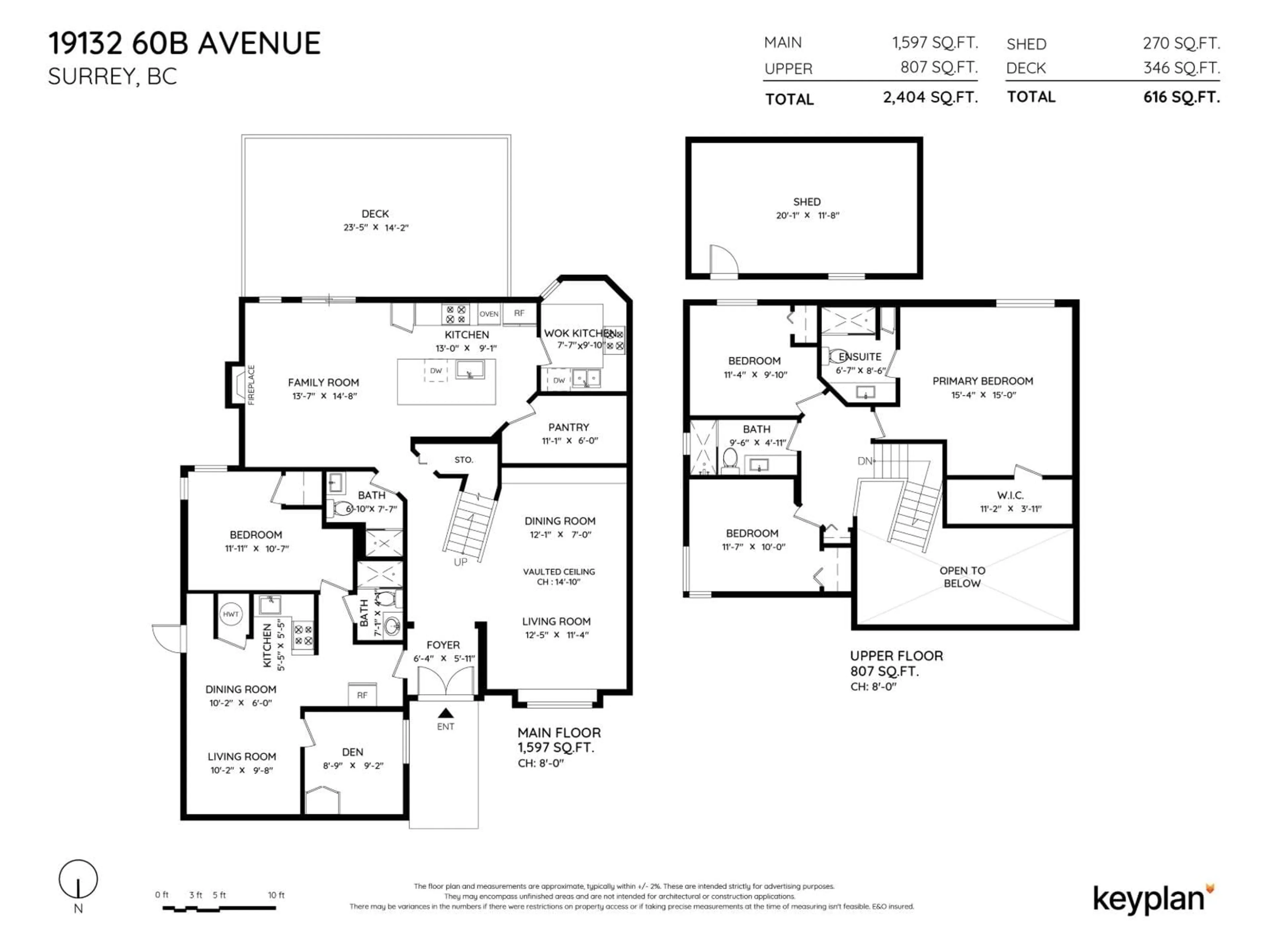 Floor plan for 19132 60B AVENUE, Surrey British Columbia V3S7T8