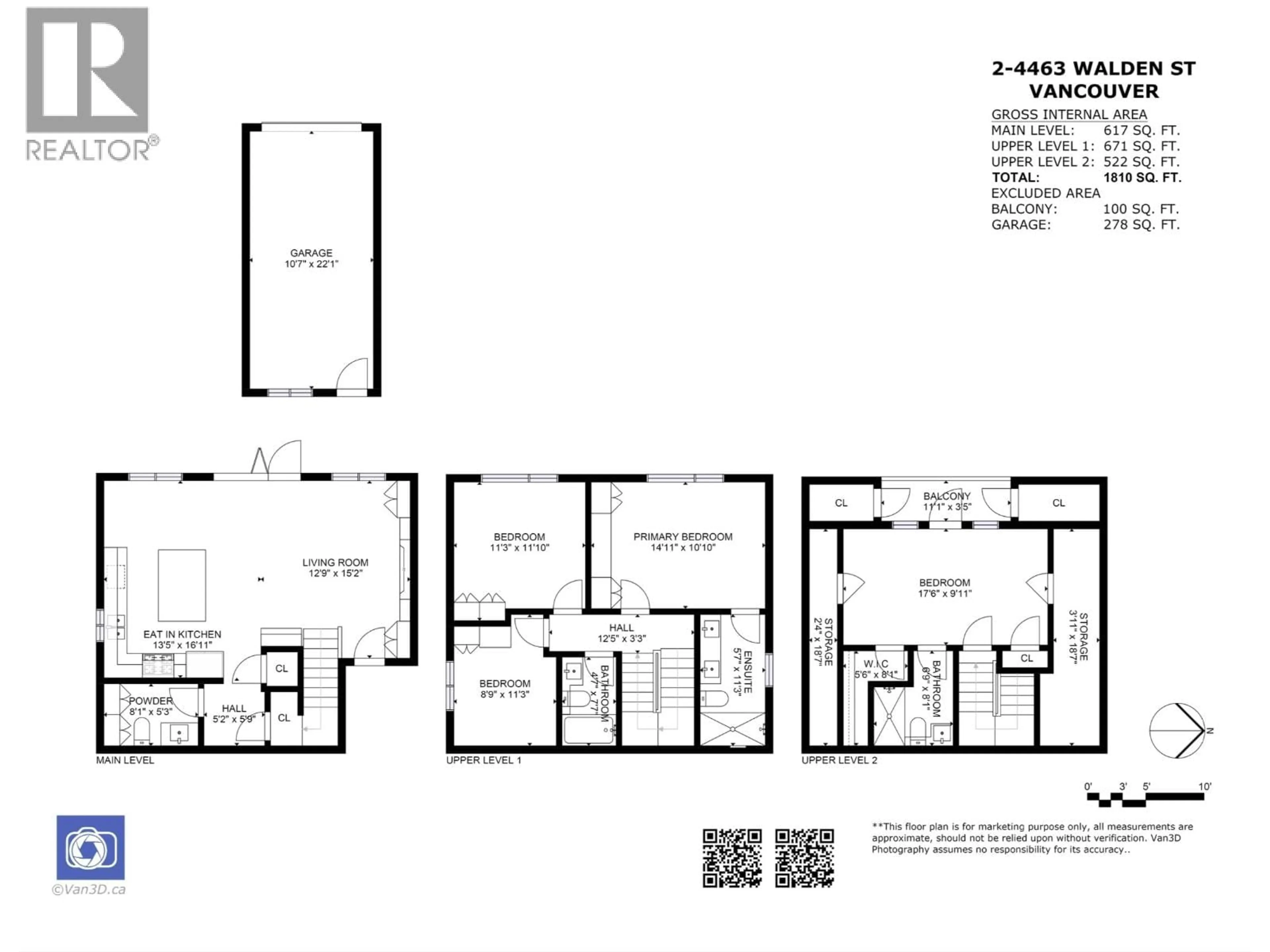 Floor plan for 2 - 4463 WALDEN STREET, Vancouver British Columbia V5V3S4