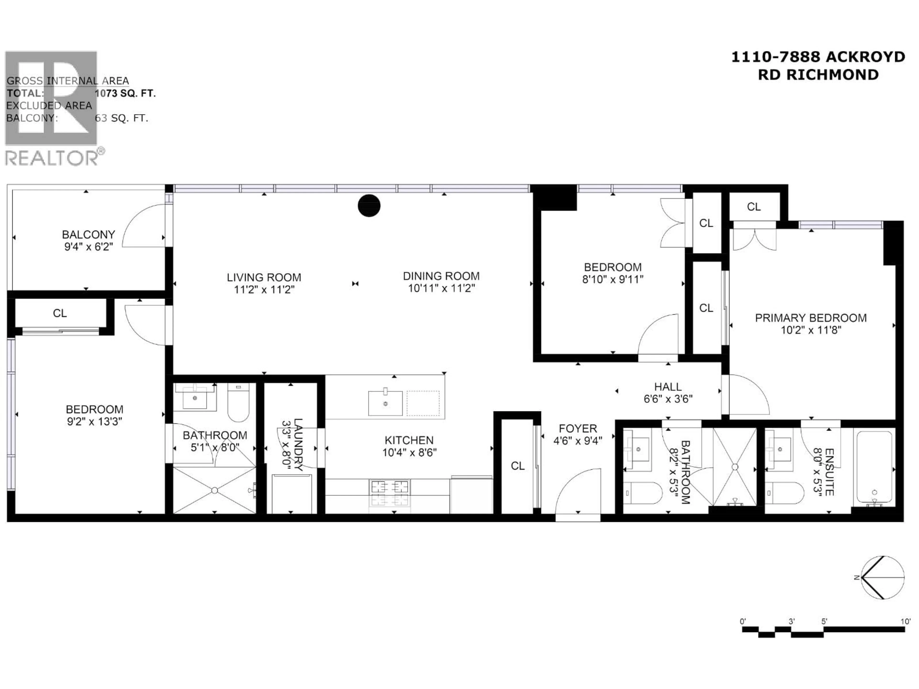 Floor plan for 1110 - 7888 ACKROYD ROAD, Richmond British Columbia V6X0M9