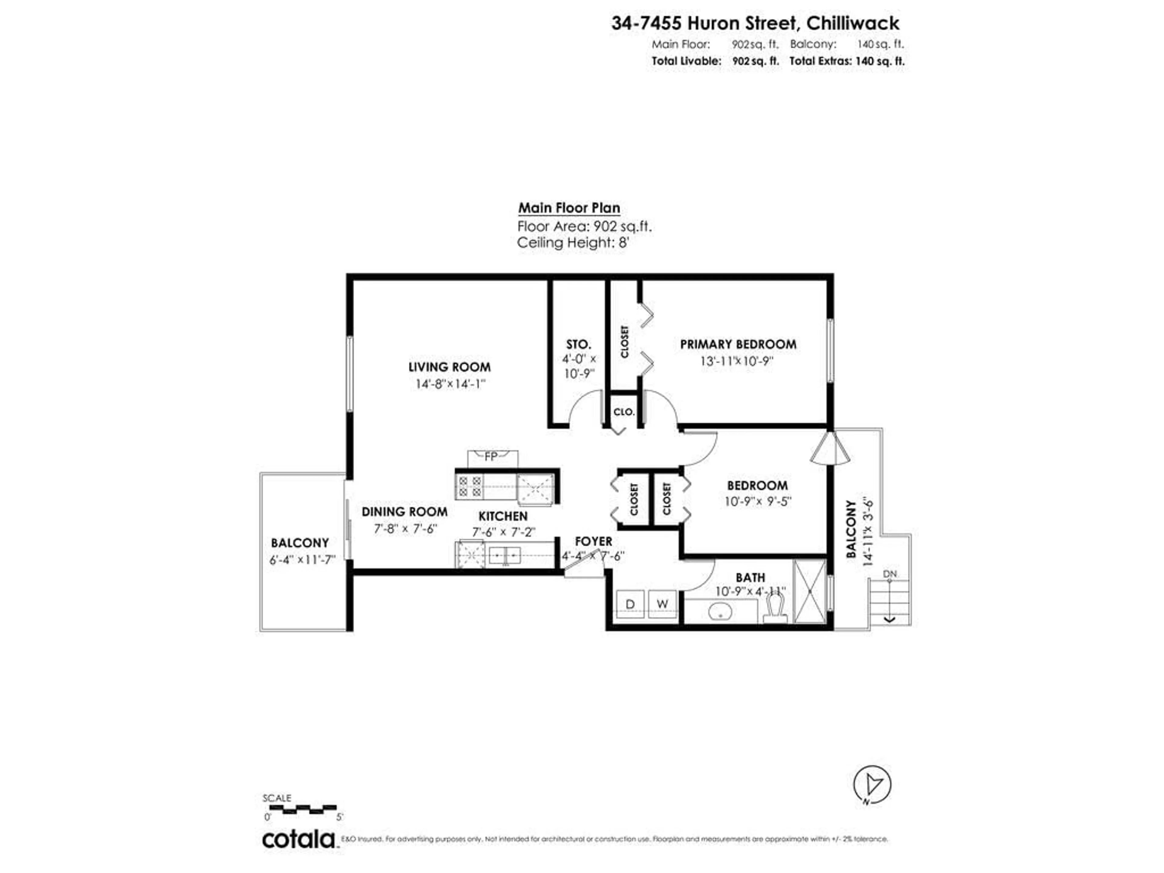 Floor plan for 34 - 7455 HURON STREET, Chilliwack British Columbia V2R3T9