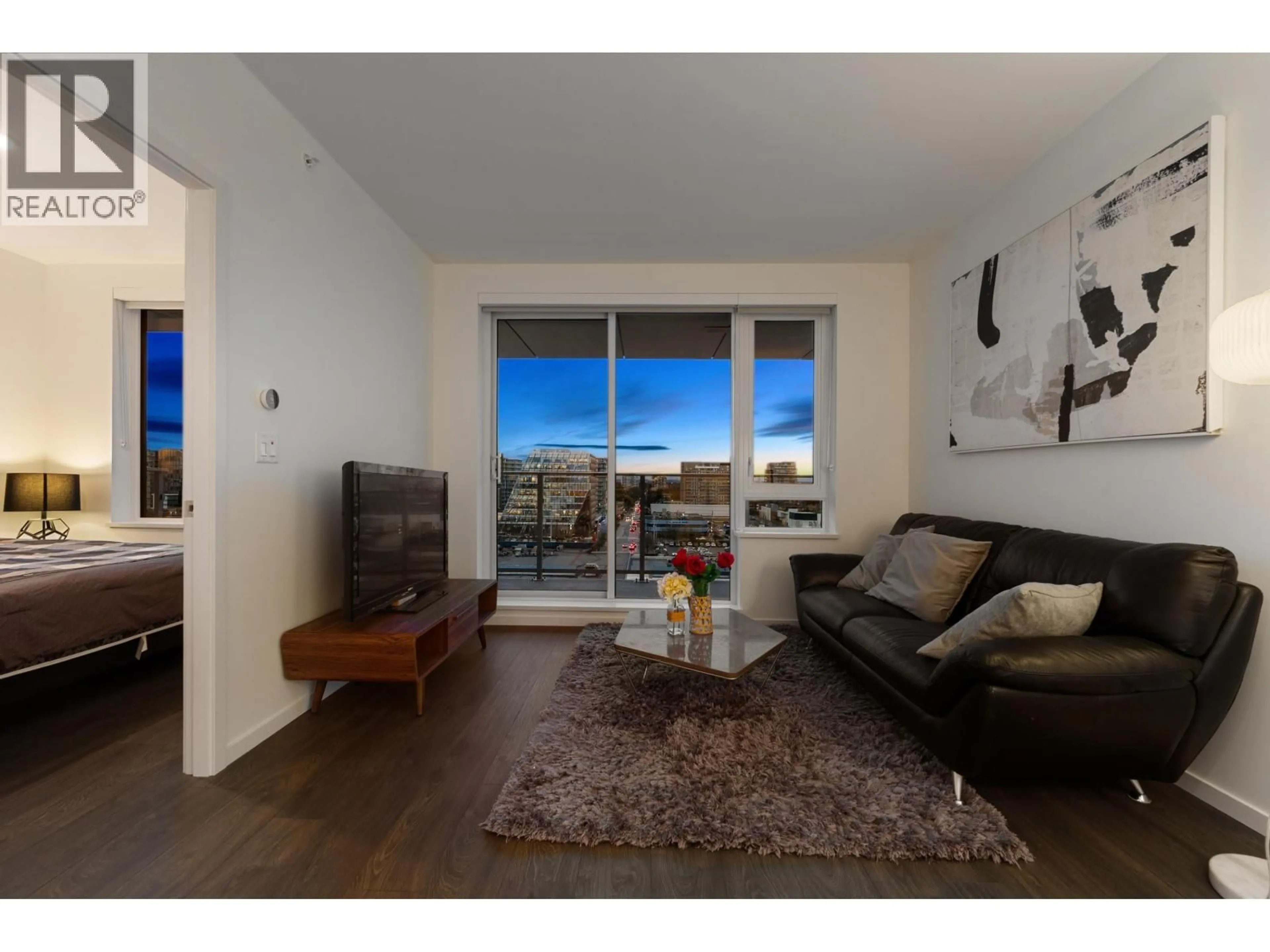 Living room with furniture, wood/laminate floor for 915 - 6200 MINORU BOULEVARD, Richmond British Columbia V6Y0M9